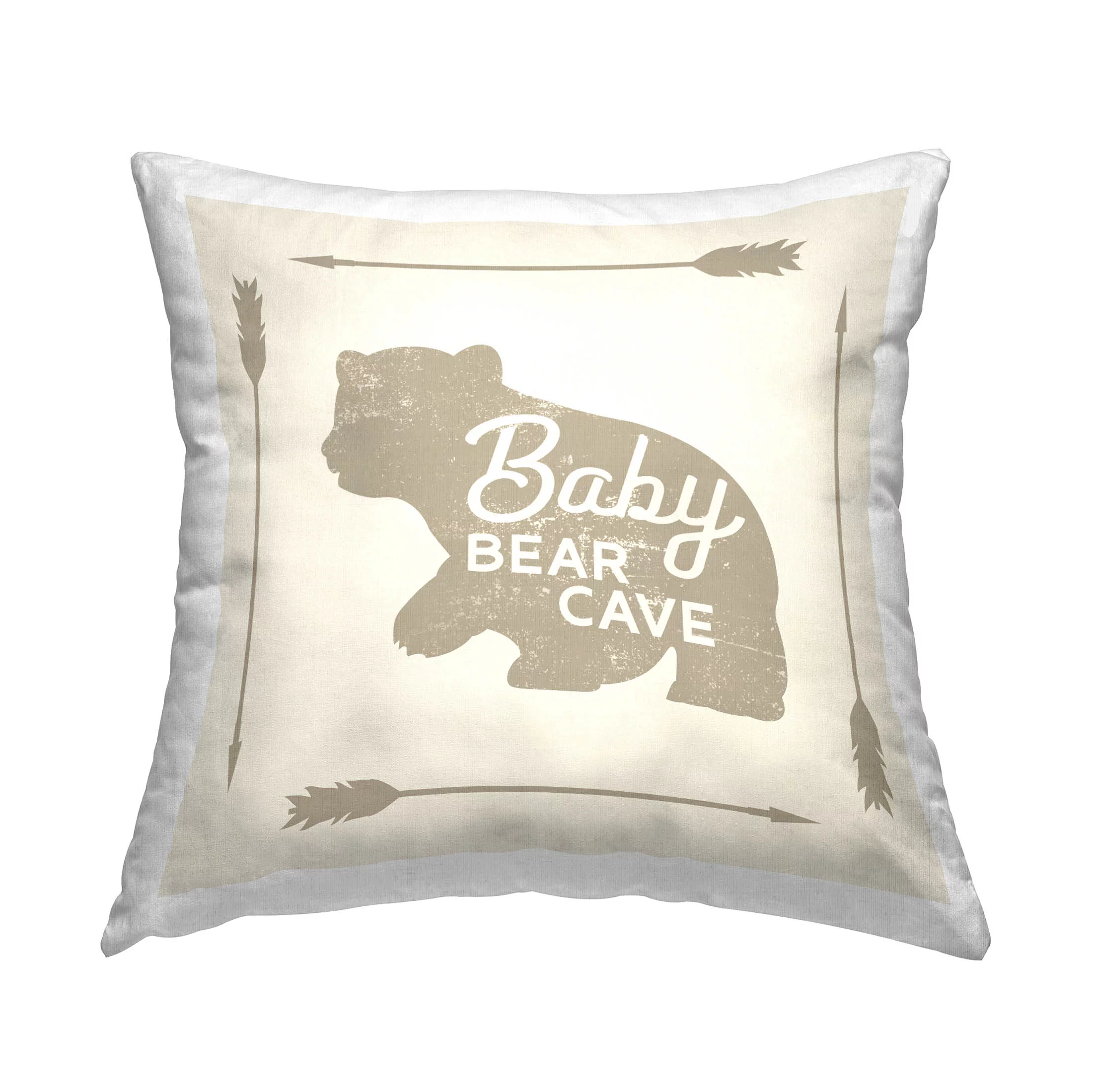 Stupell Industries Baby Bear Cave Border Phrase Printed Throw Pillow Design by Daphne Polselli