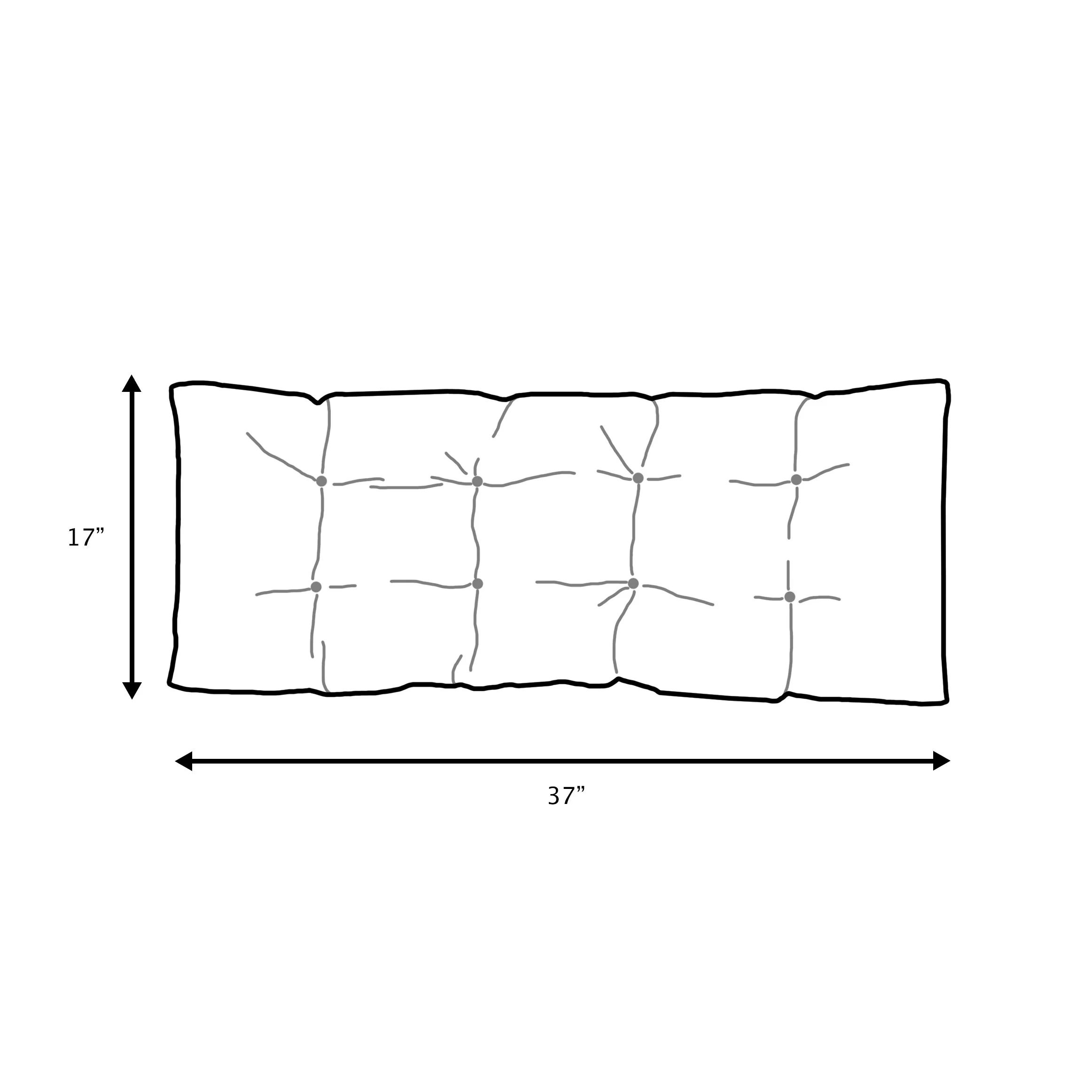 Sunbrella Humble + Haute  Carousel Confetti Indoor/Outdoor Tufted Bench Cushion 37 x 17 x 2