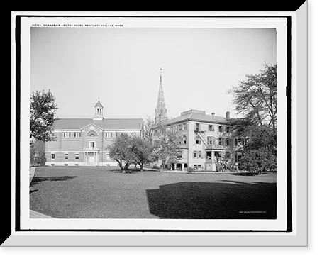 Historic Framed Print, Gymnasium and Fay House, Radcliffe College, Mass., 17-7/8