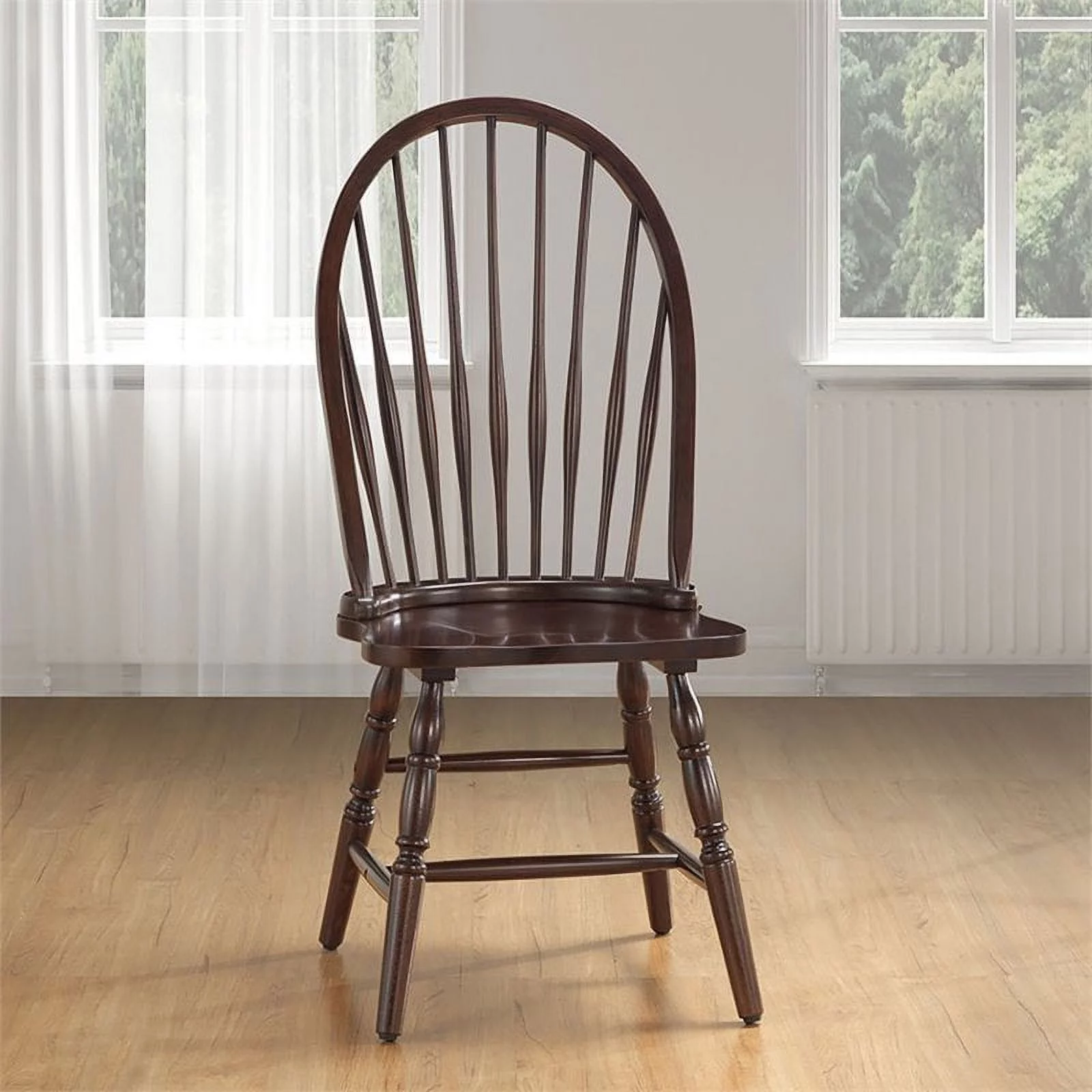 Pemberly Row Modern / Contemporary Wood Chocolate Finish Windsor Chair
