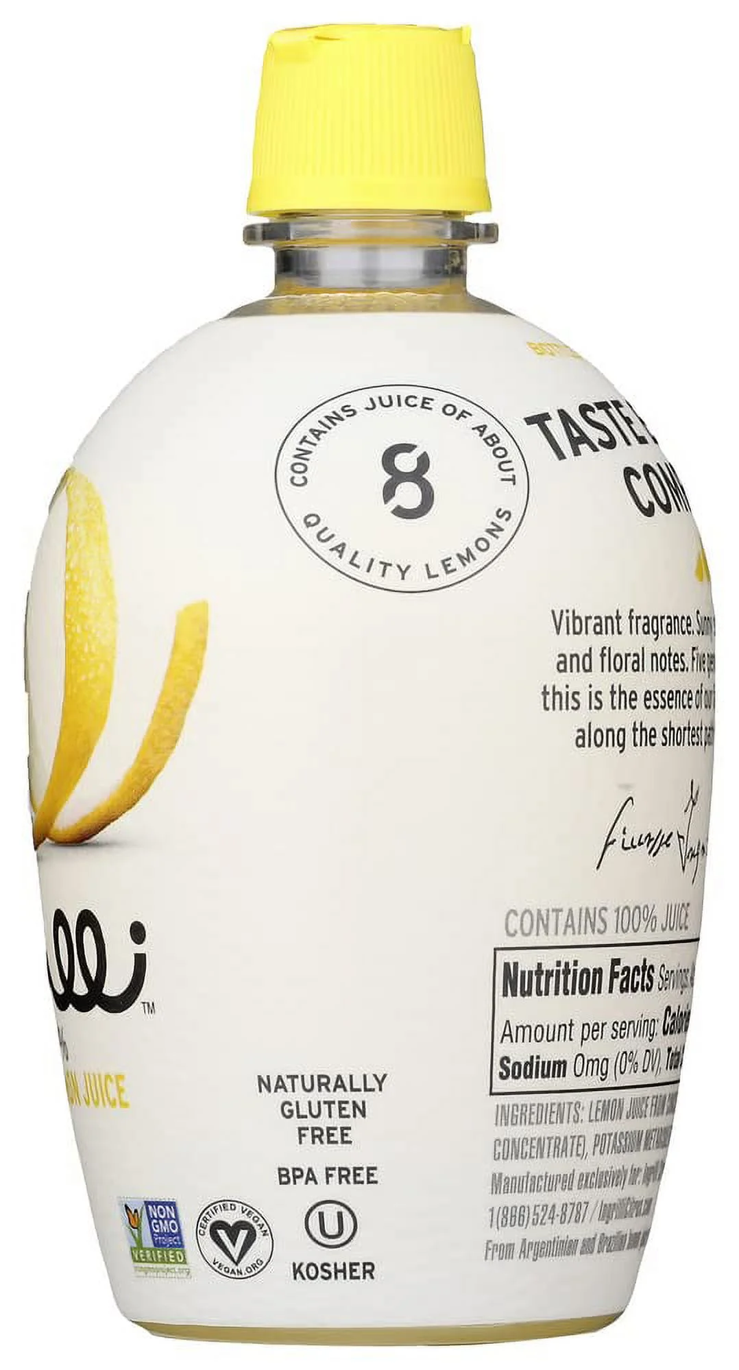 Ingrilli 100% Lemon Juice from Concentrate, 7 Fl Oz Squeeze Bottles (Pack of 3)