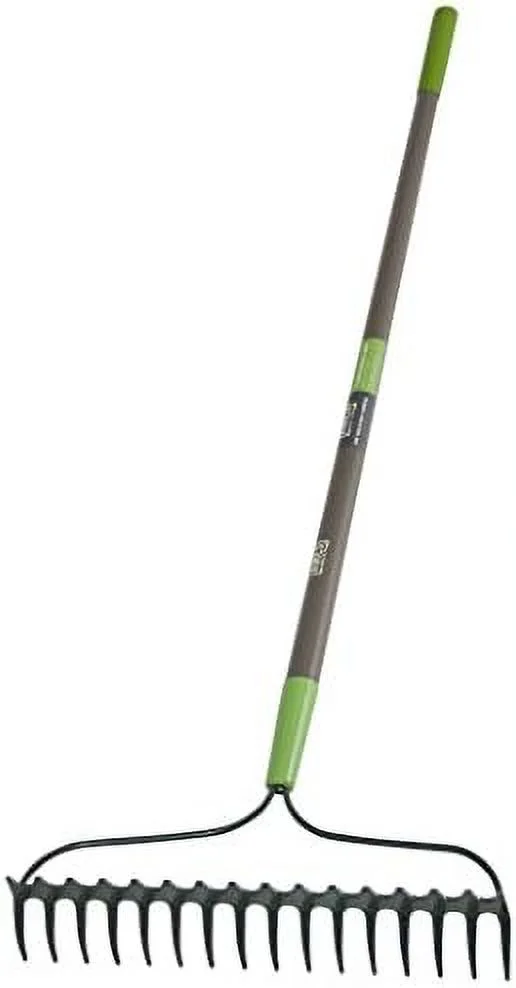 28252100 16-Tine Steel Double Play Bow Rake With Fiberglass Handle, 64-Inch