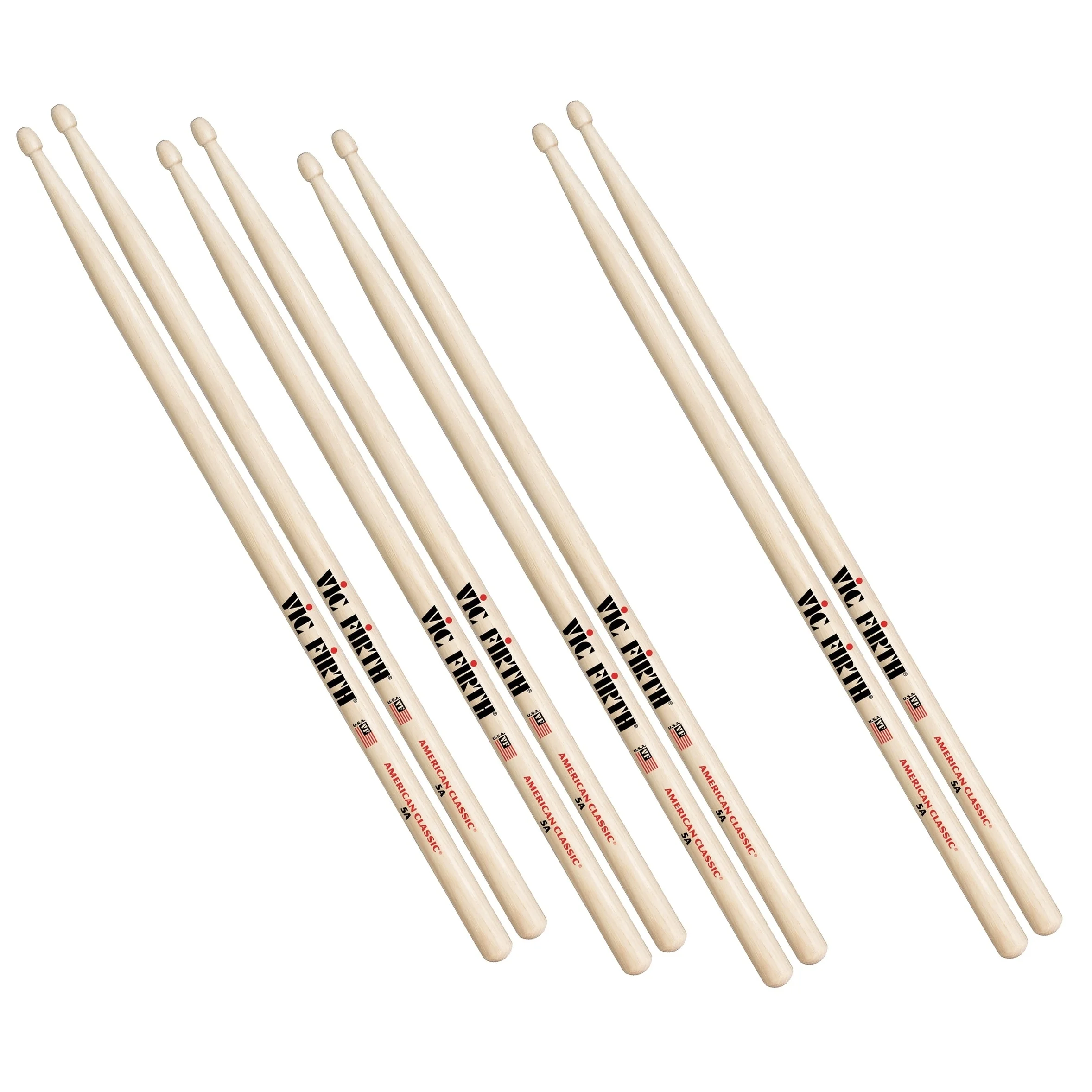 Vic Firth 5B American Classic Wood Tip Drumsticks - 4 For The Price of 3!