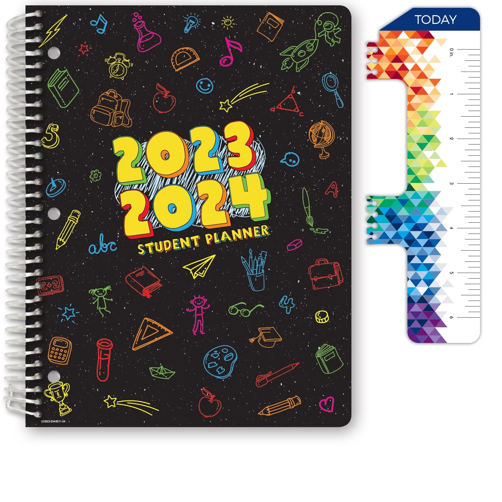 Global Datebooks Dated Elementary Student Planner for Academic Year 2023-2024 Includes Ruler/Bookmark and Planning Stickers (Matrix Style - 8.5