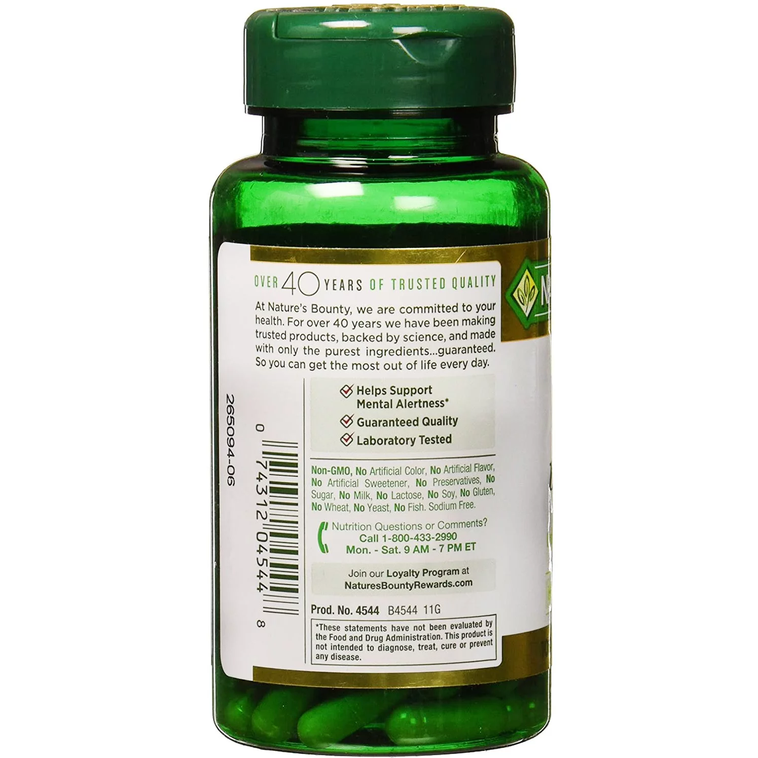 Nature's Bounty Ginkgo Biloba Standardized Extract 120 mg, 100 Capsules Ea