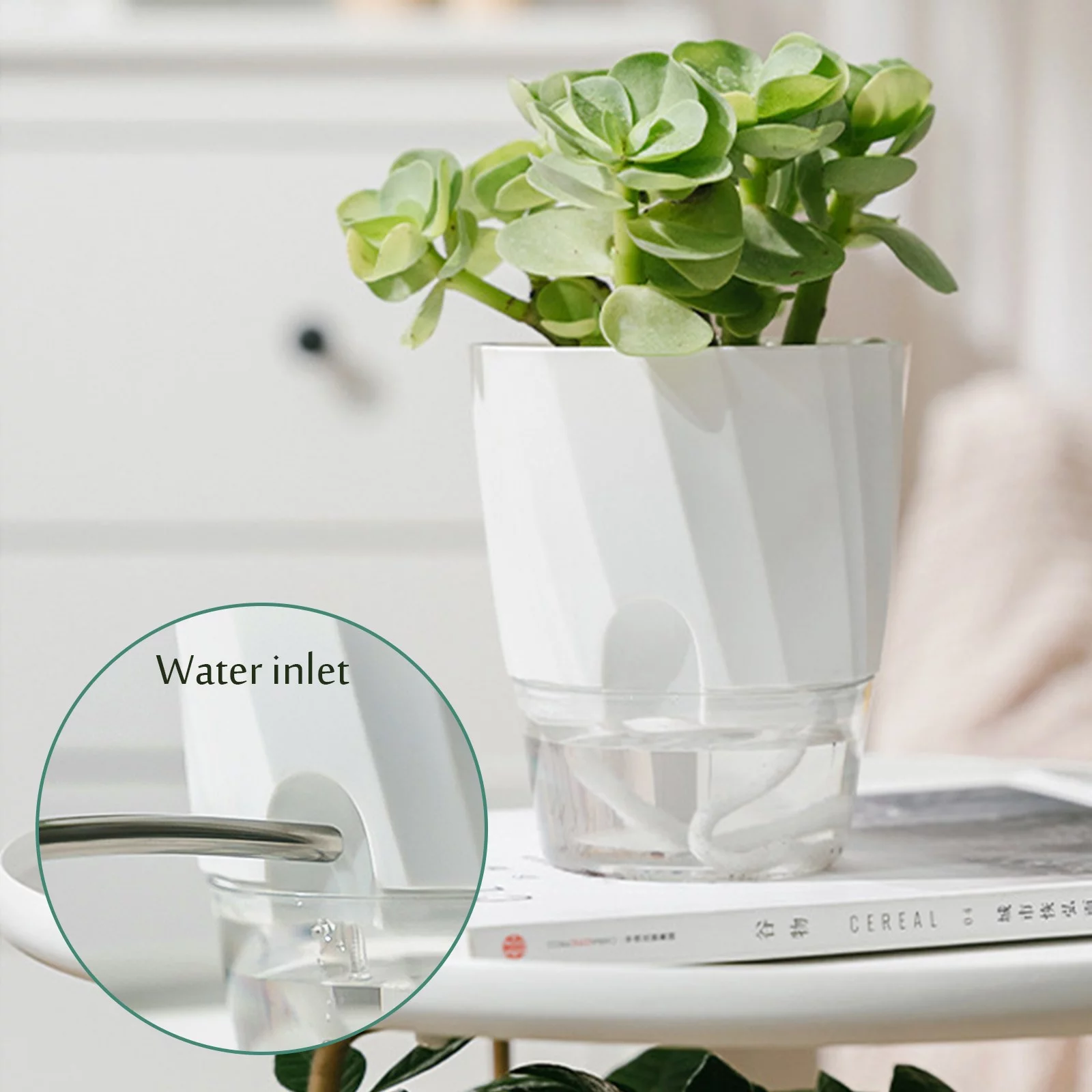 Garden Large Outdoor Ceramic Self Watering Planter African Violet Pots Clear Automatic Watering Planter Flower Pot Square Pot For All House Succulents Herb