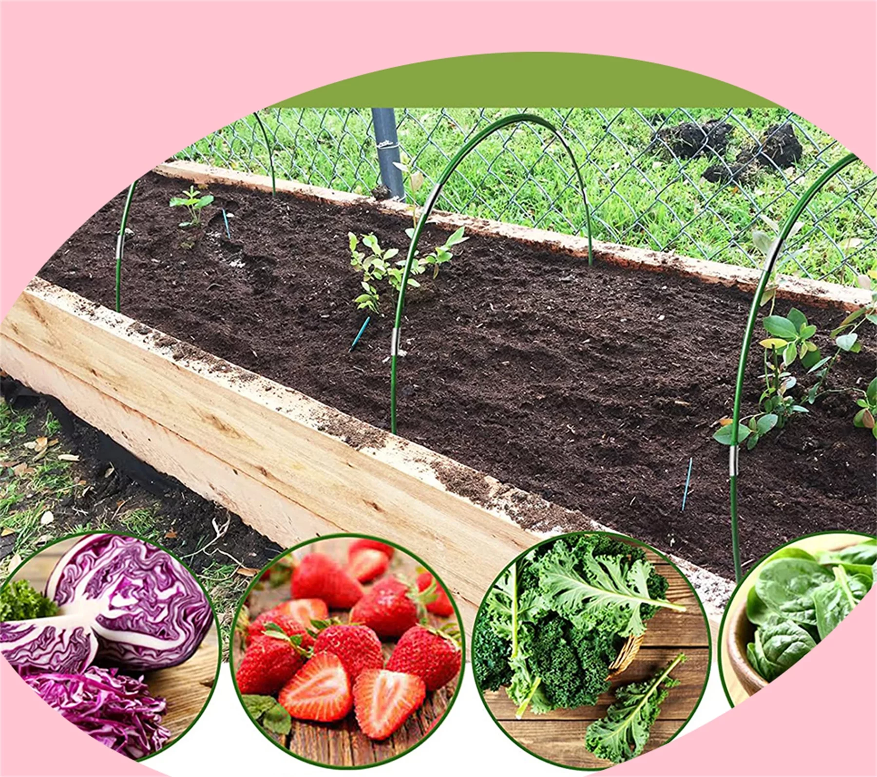 Garden Hoops for Raised Beds 4 Sets Greenhouse Hoops