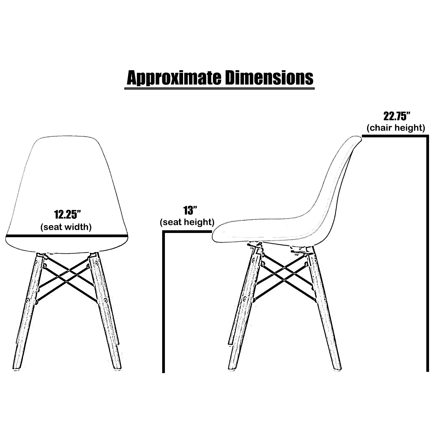 2xhome Set of 2 Kids Size Plastic Toddler Chairs with Natural Wooden Dowel Legs, White