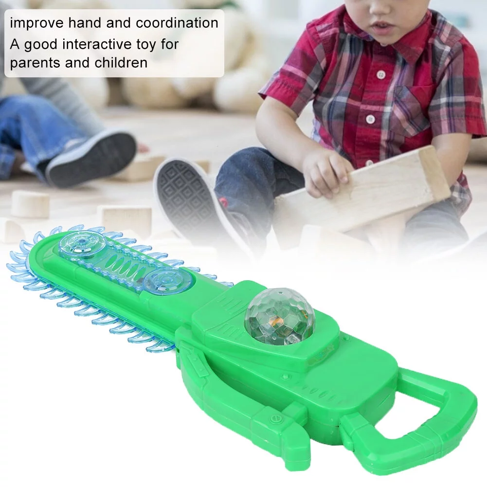Goldmeet Electric Chain Saw Toy Highly Simulation Pretend Play Chain Saw Toy with Light SoundGreen
