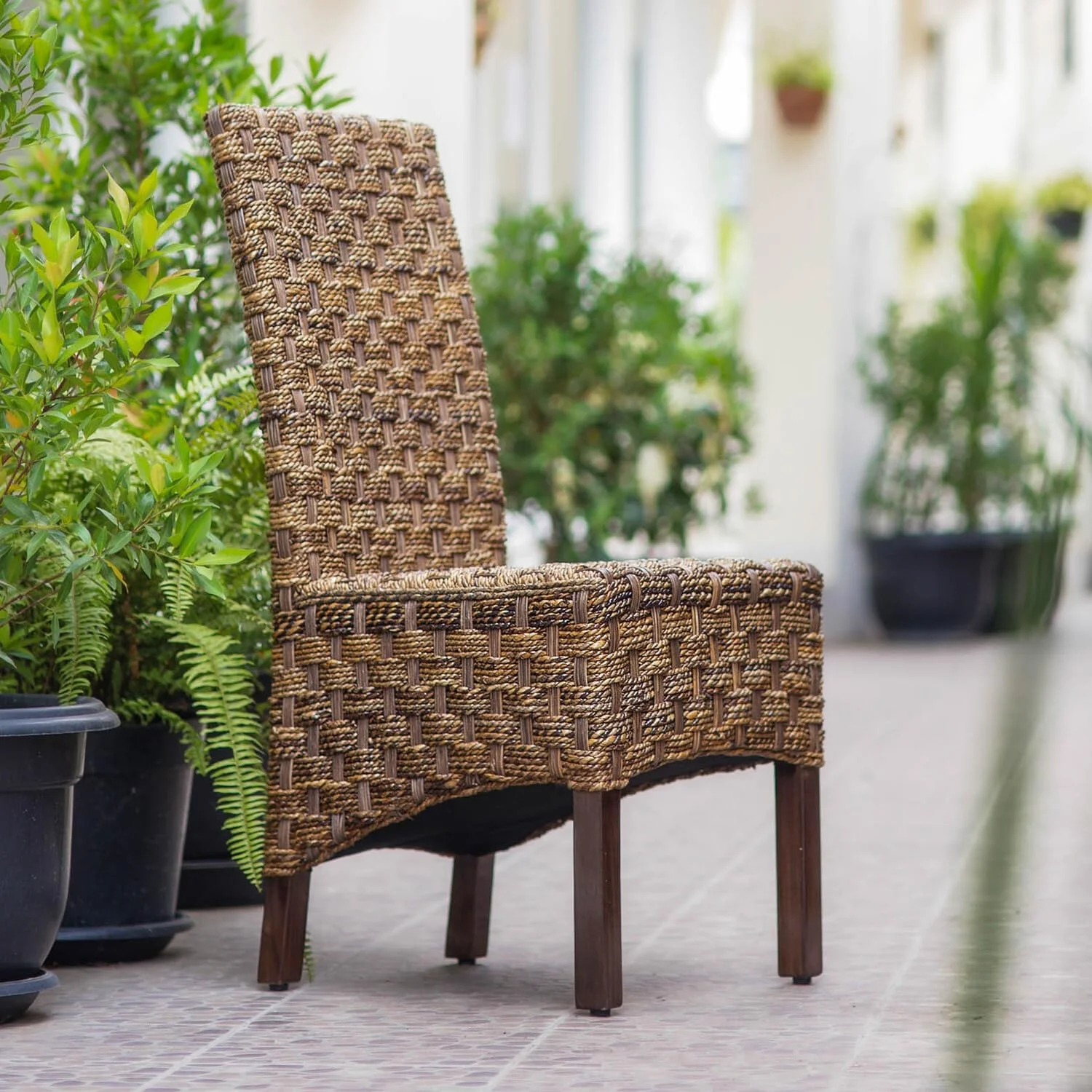 HBLUKDL Piece Manila Abaca/Rattan Wicker Dining Chair