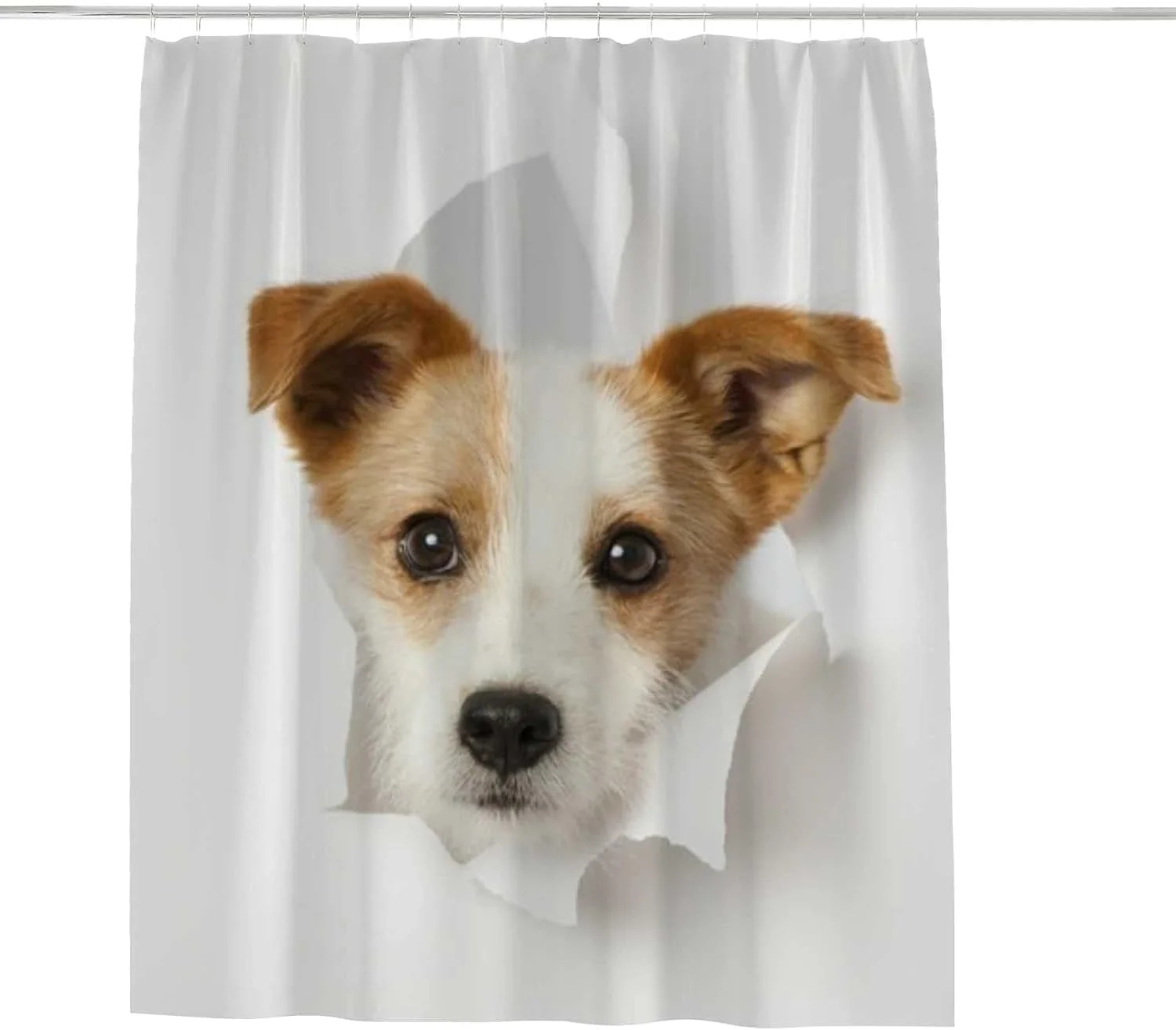 SKYSONIC Shower Curtain,Cute Dog Broken Out Wall Bathroom Curtain, Waterproof Fabric Shower Curtain for Bathroom Hotel Decoration, 72x72 inches