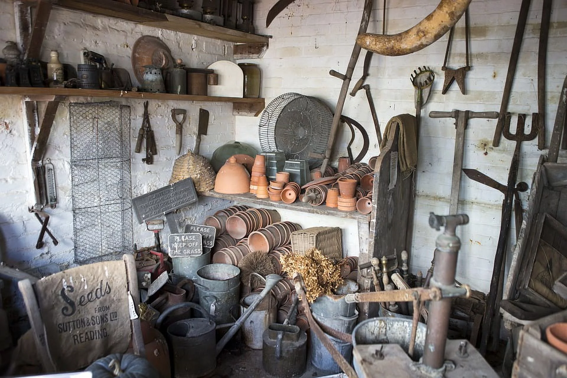 Potting Shed Terracotta Pots Garden Tools - Laminated Poster Print - 20 Inch by 30 Inch with Bright Colors and Vivid Imagery