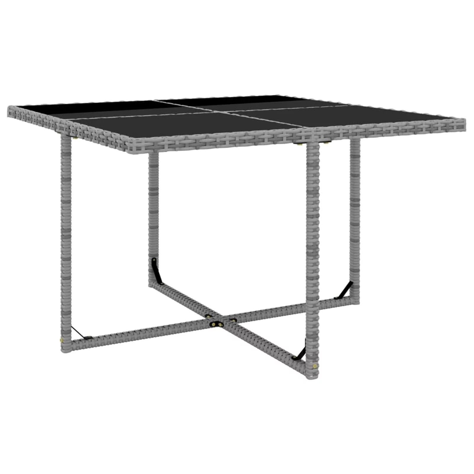 Carevas 5 Piece Patio Dining Set with Cushions Poly Rattan Gray