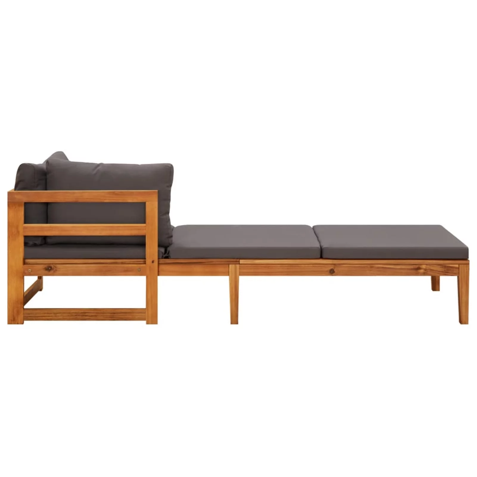 Suzicca Sun Loungers with Dark Gray Cushions 2 pcs Acacia Wood