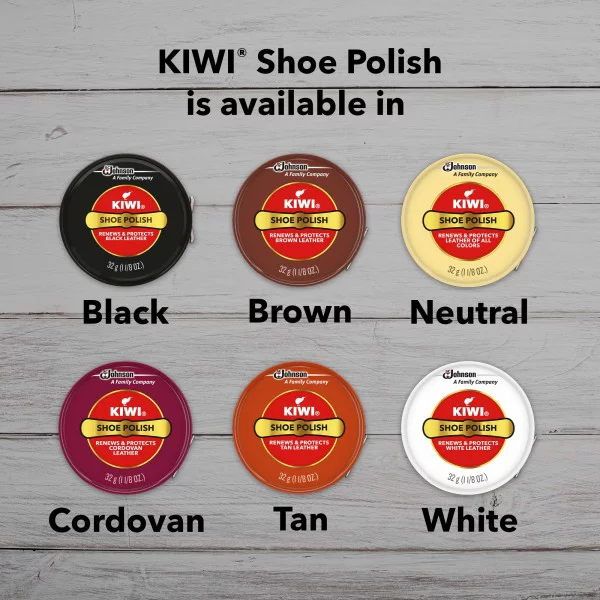 KIWI Shoe Polish, Neutral, 1.125 oz (1 Metal Tin), Pack of 4