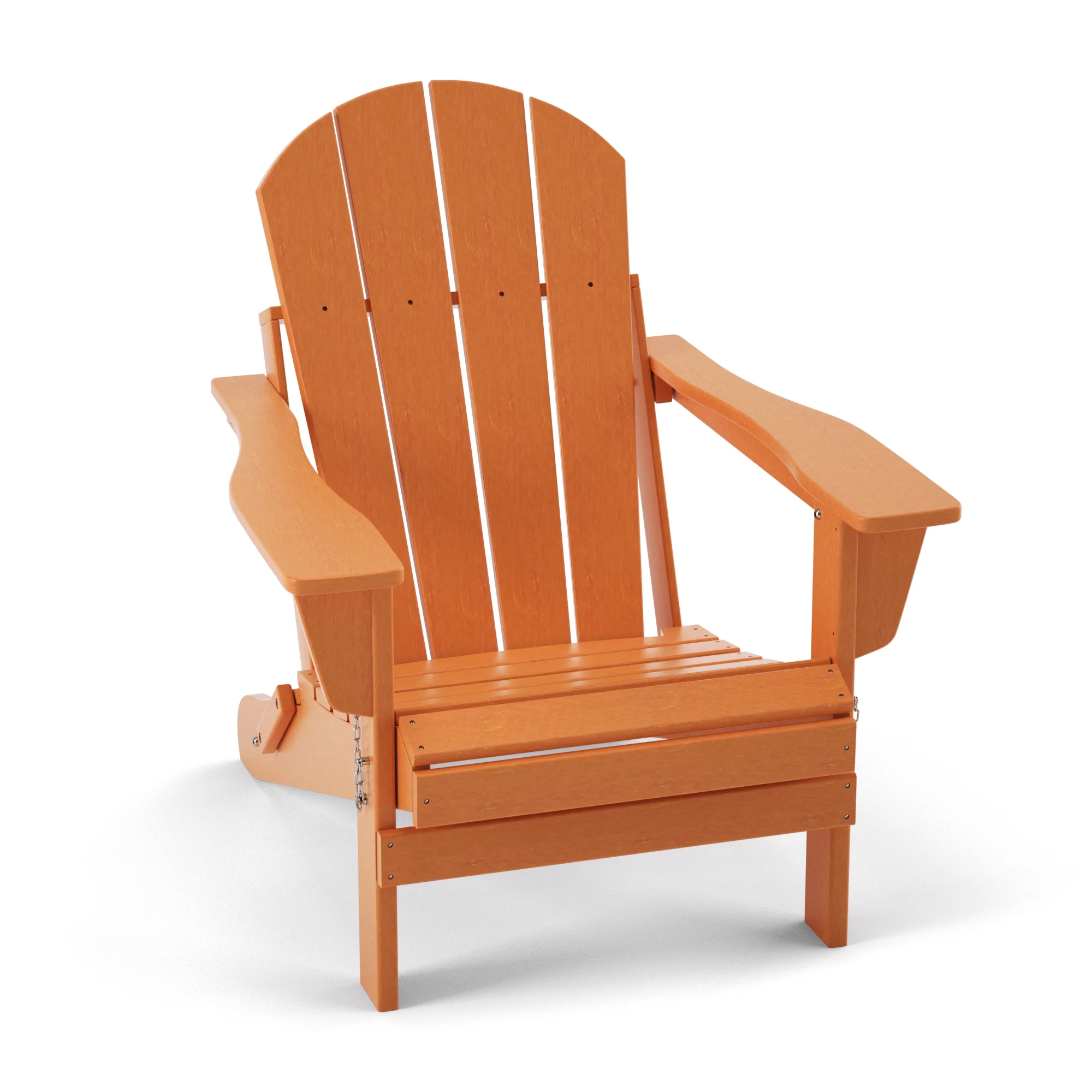 TORVA Adirondack Stuhl aus recyceltem Kunststoff, HDPE, zusammenklappbar, für den Außenbereich, Terrassenstühle, Rasenstuhl, wetterbeständig, Adirondack Stuhl, Orange