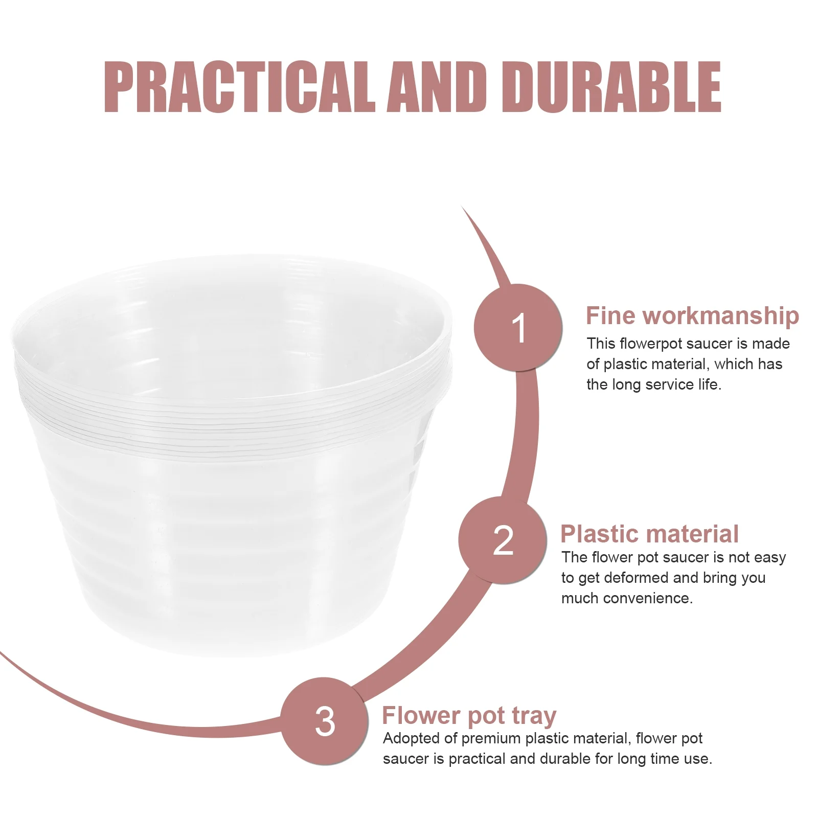 Guichaokj 12pcs Plastic Plant Pot Saucer Drip Tray Plastic Flower Pot Tray Clear Plant Saucers