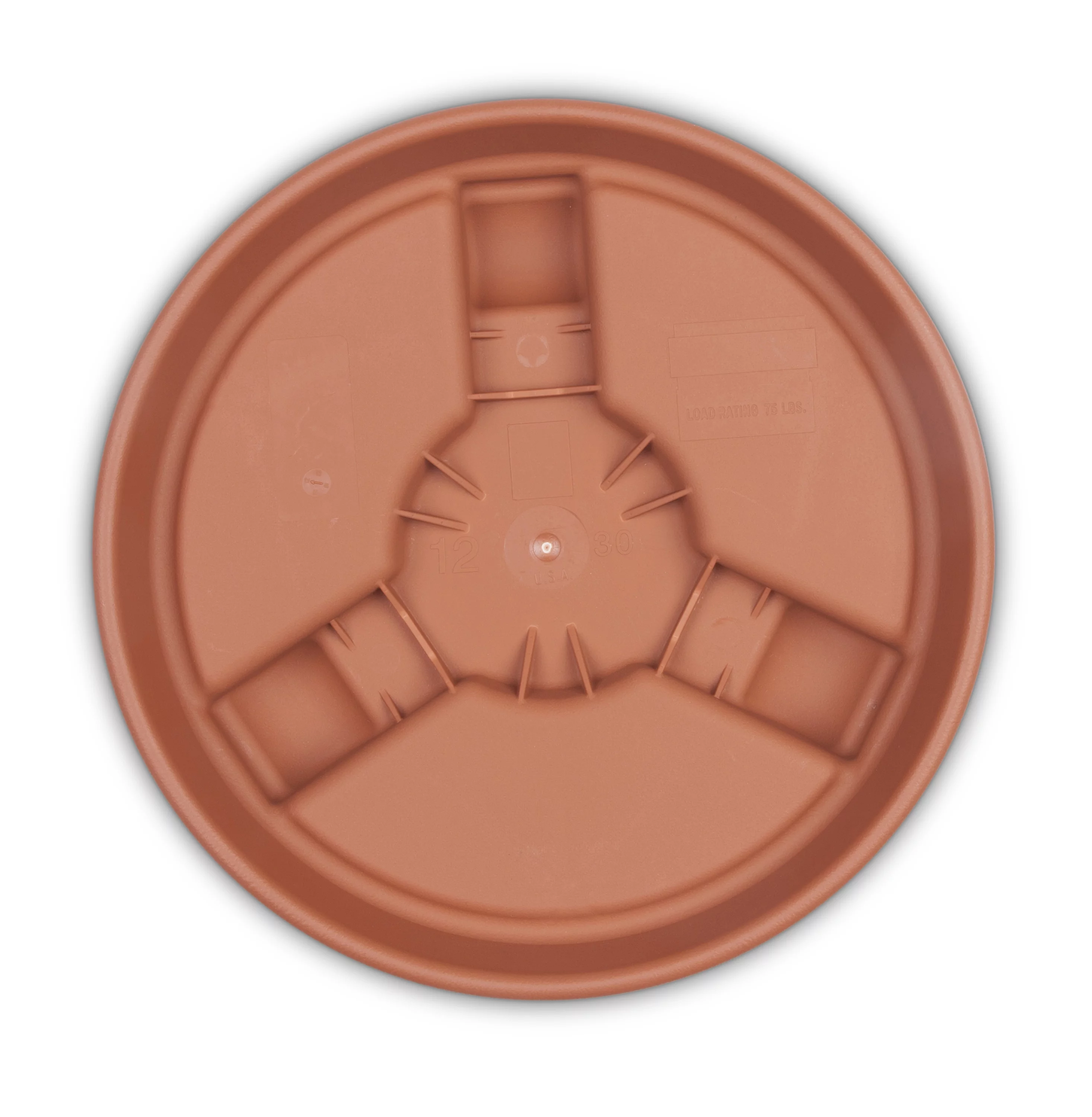 Bloem 12-in Round Planter Caddy With Wheels - Terra Cotta Color - 75 lb Capacity