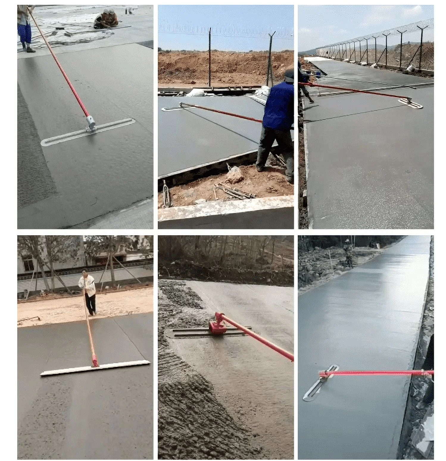 INTBUYING Concrete Trowel Finishing Cement Pavement Push Pull Tools Smooth Finish Trowel Stainless Steel 35.4Inch