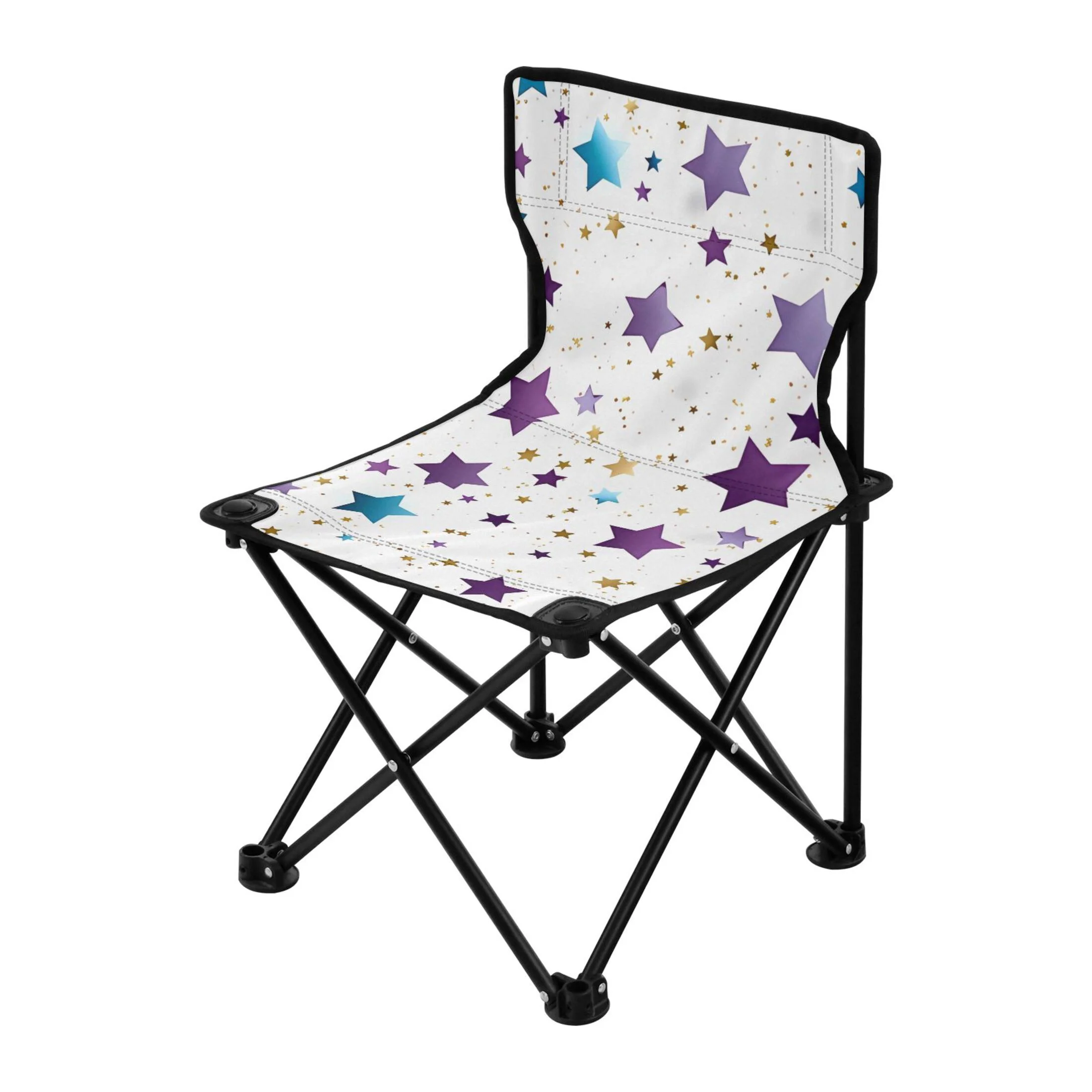 Stars Colorful Portable Camping Chair Outdoor Folding Beach Chair Fishing Chair Lawn Chair with Carry Bag Support to 220LBS