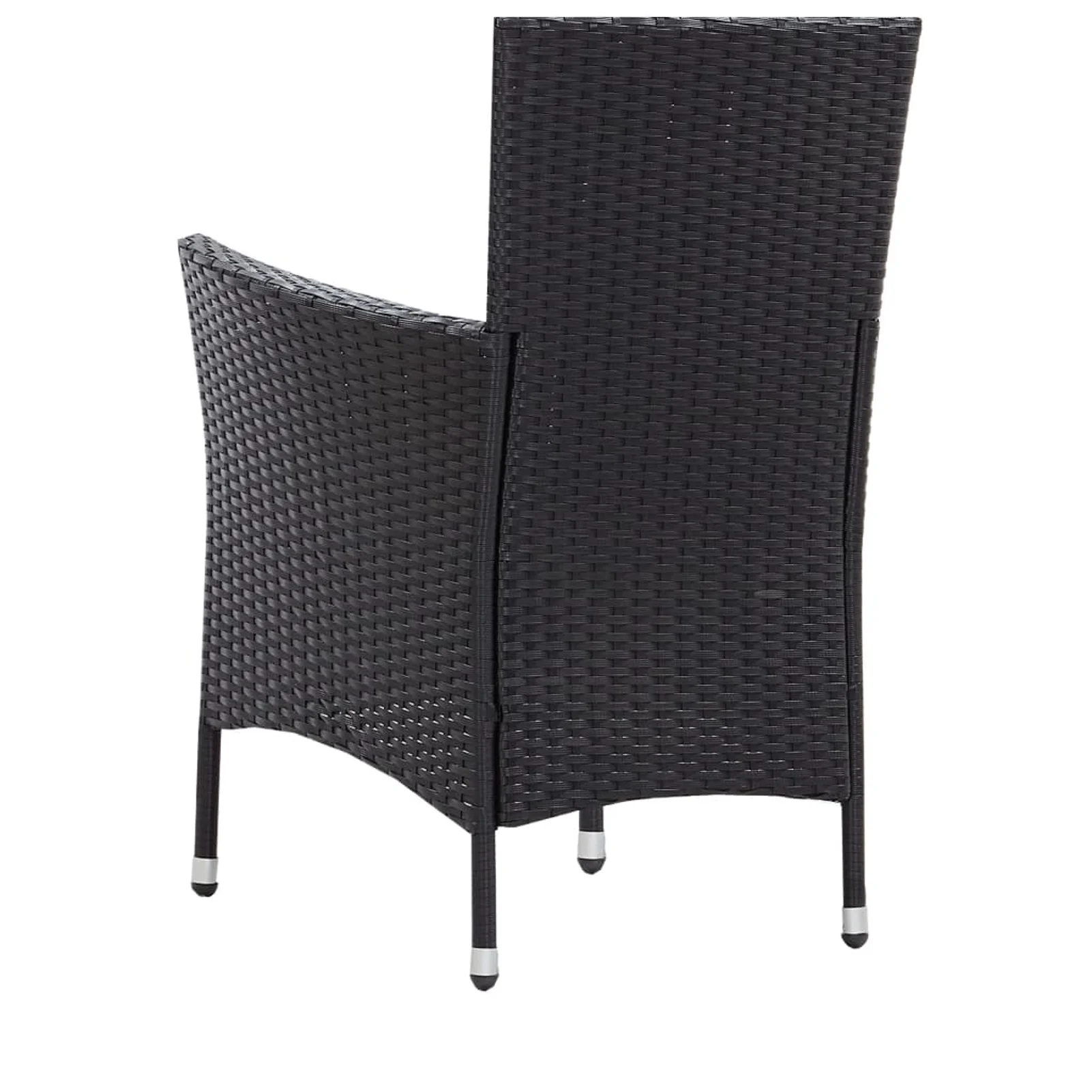 Garden Chairs 2 pcs Black Poly Rattan