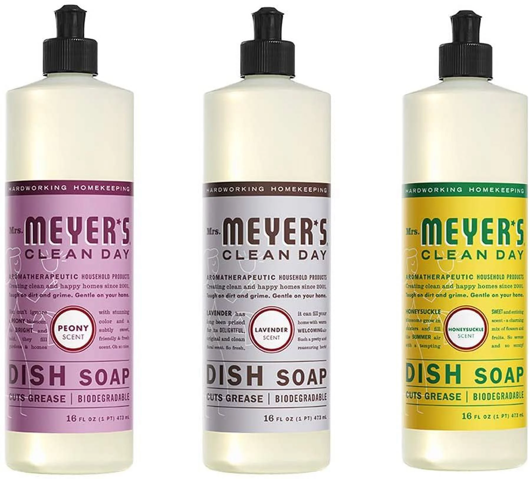 Liquid Dish Soap, 1 Pack Peony, 1 Pack Lavender, 1 Pack Honeysuckle, 16 OZ each