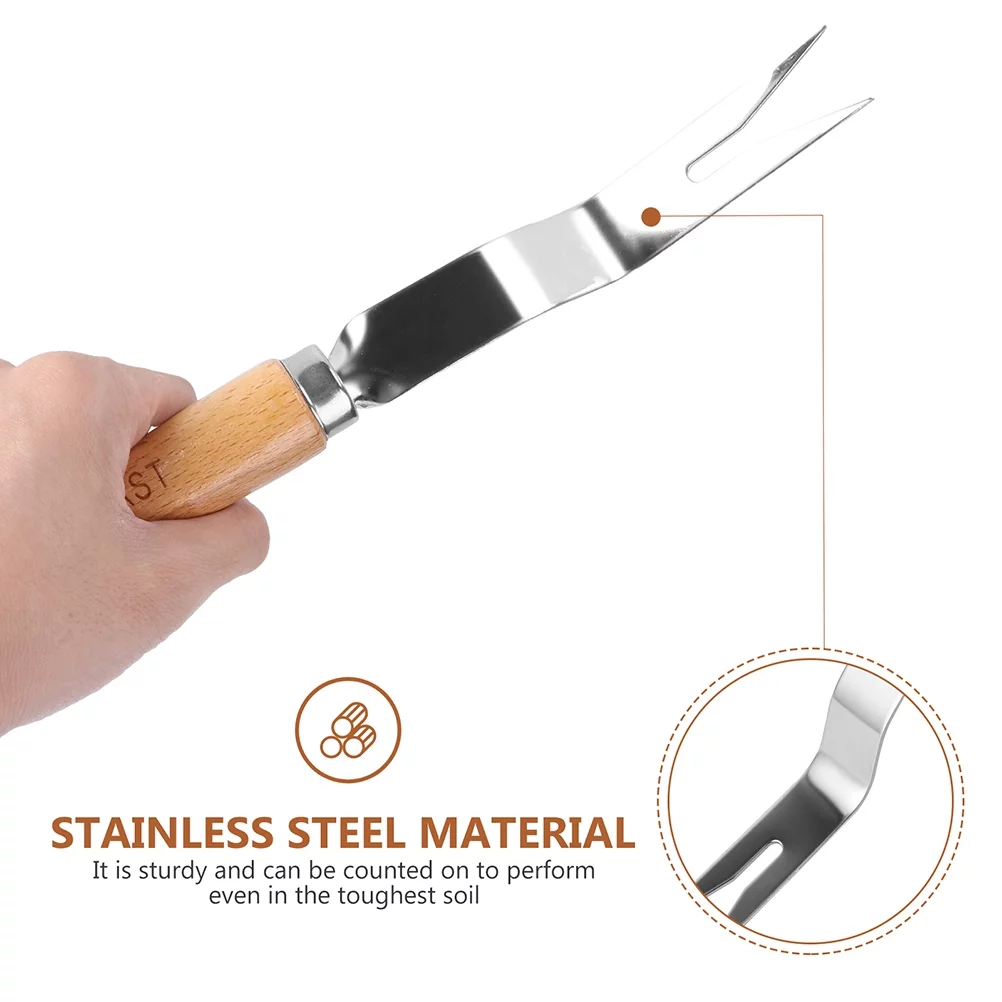 2Pcs Household Weeding Tools Wood Handle Weeding Devices Manual Weeders