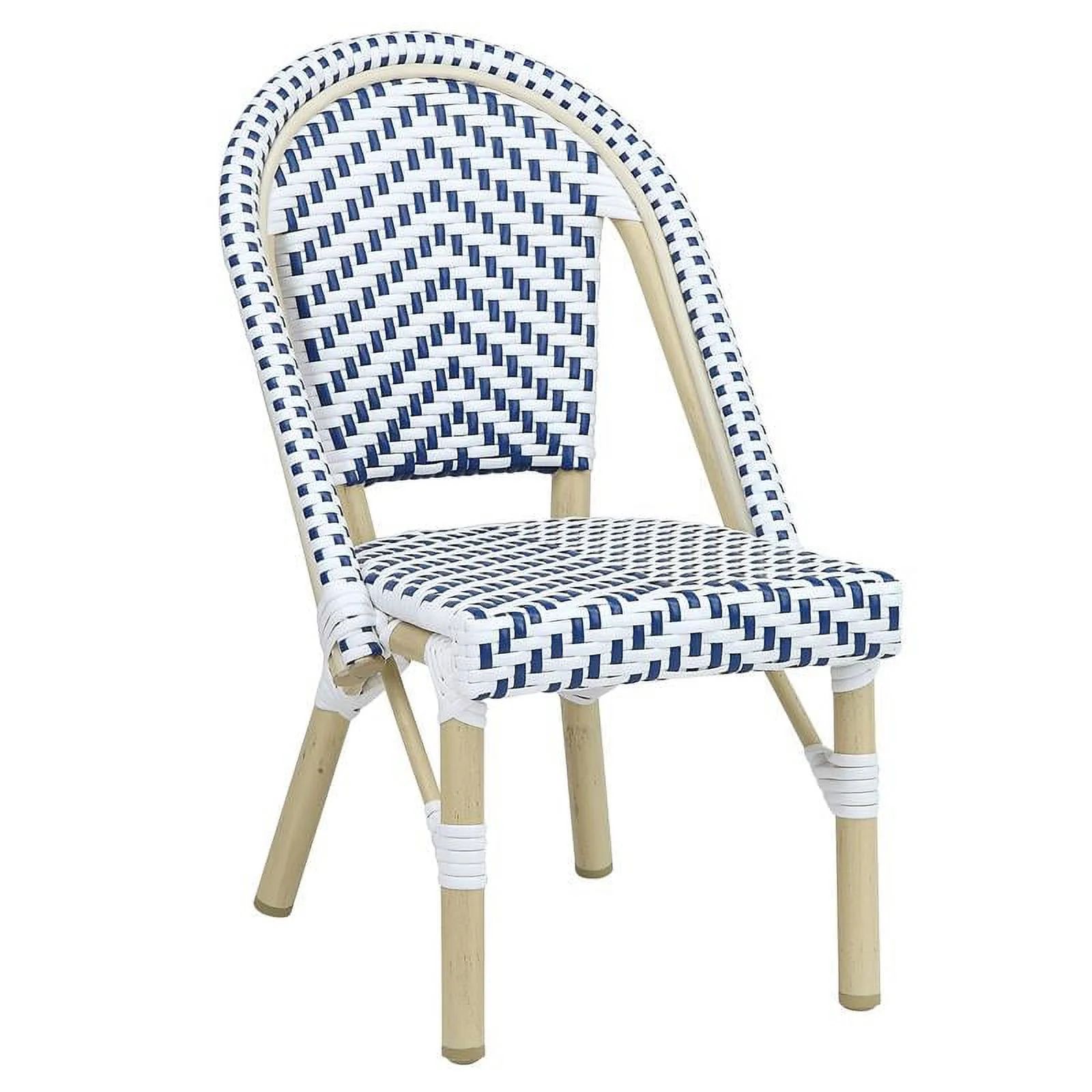 Furniture of America Dakie Aluminum 3pc Patio Kids Chair and Table Set in Navy