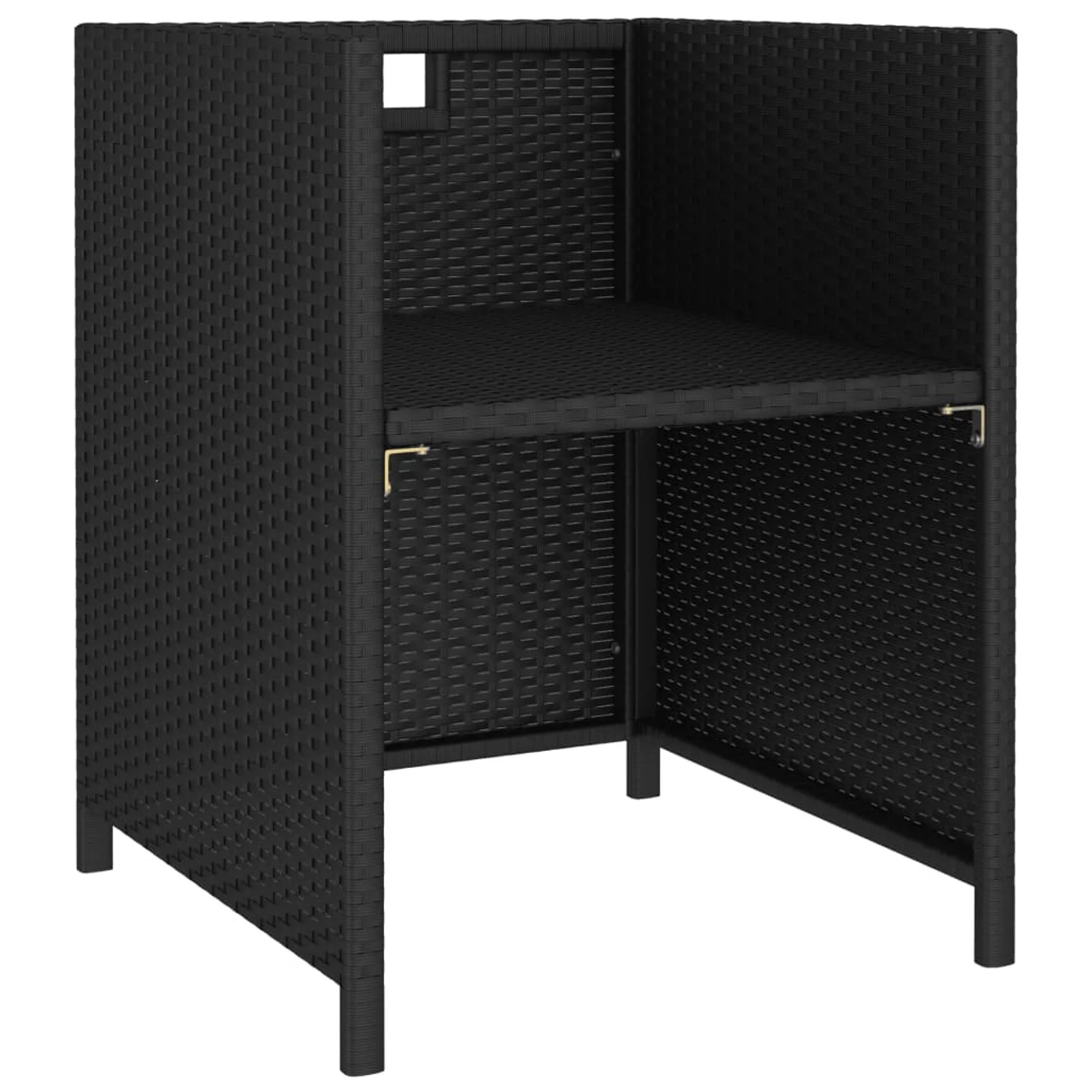 Aibecy 6 Piece Patio Dining Set with Cushions Poly Rattan Black