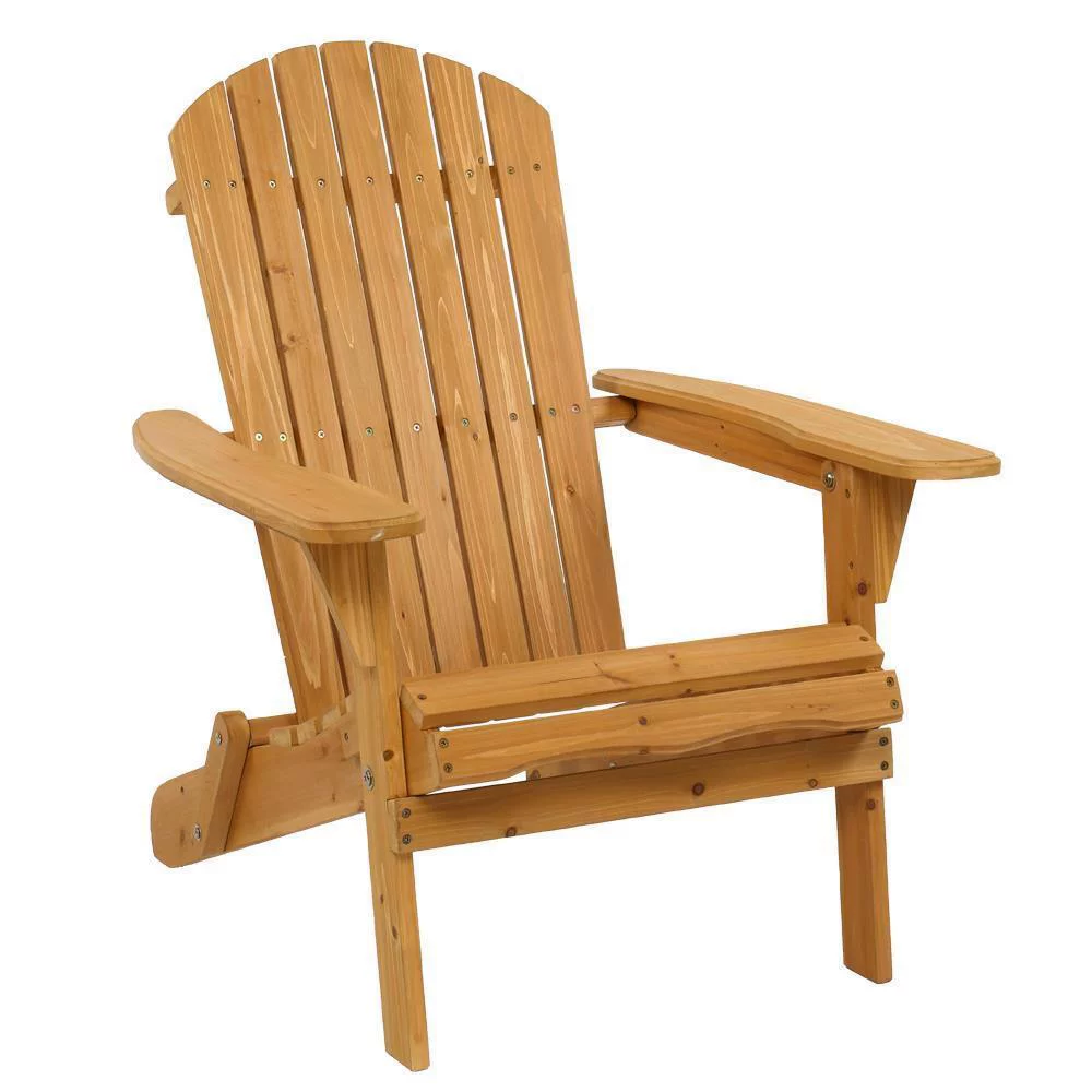 Foldable Fir Wood Adirondack Chair Patio Furniture Conversation Lounge Seat New