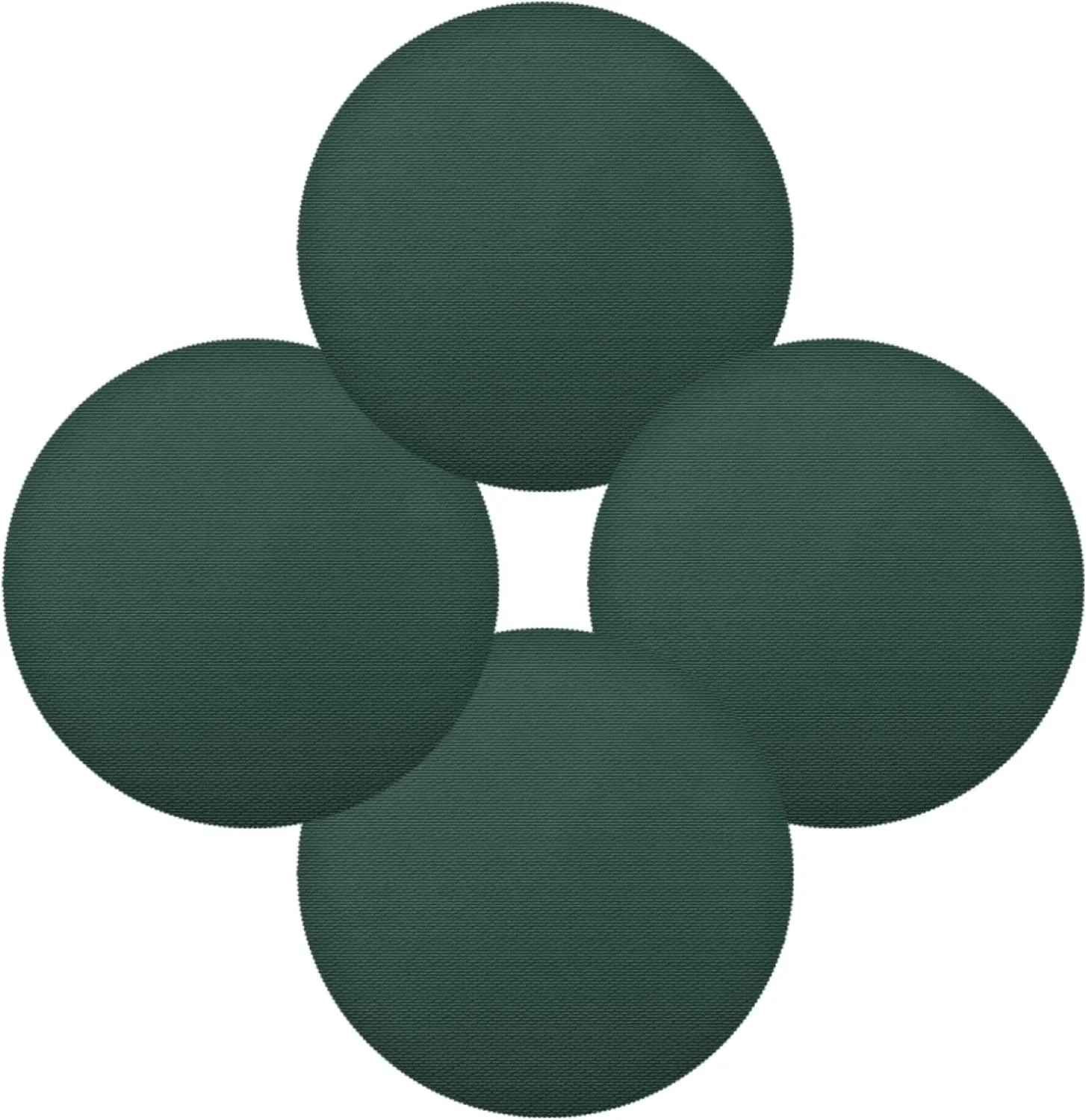 Dreamtimes Hunter Green Round Placemats Durable Non-Slip Table Mat Heat and Stain Resistant Placemat for Kitchen Table Decoration Outdoor BBQ Activities, 4PCS
