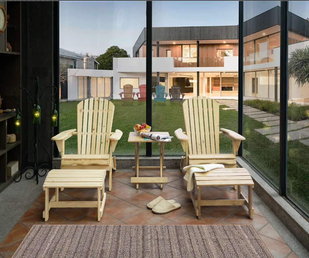 Natural Adirondack Conversation Set