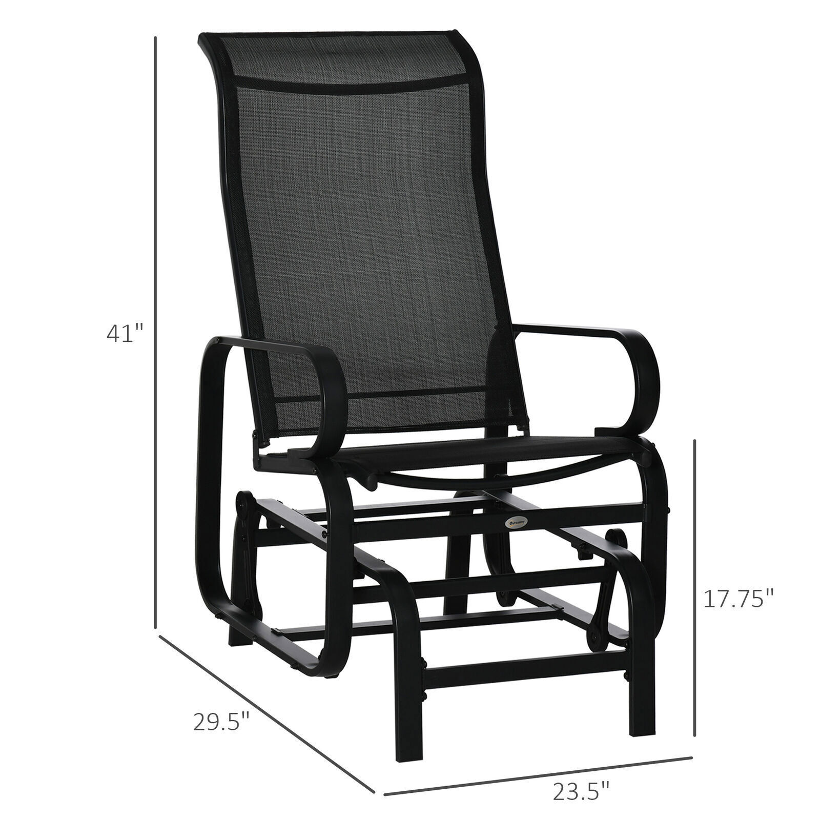 Outdoor Patio Gliding Chair Swing Rocker Sling Fabric Porch Deck Garden Pool