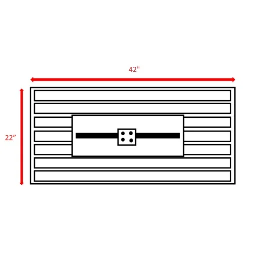 Buumin Living Source International 42 White Smoked Glass Metal Rectangle Fire Pit