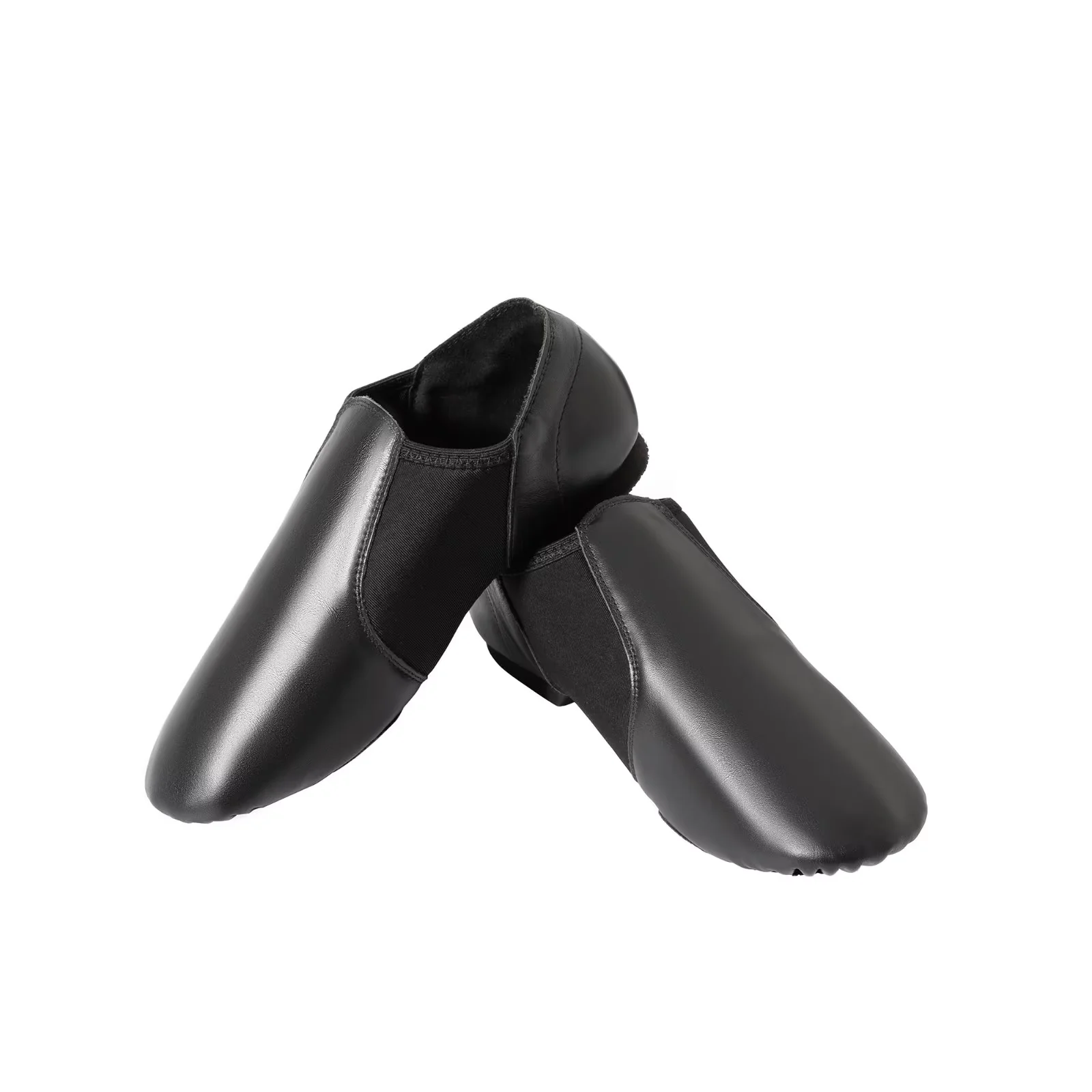 ALL PRIDE Black Leather Jazz Shoes for Toddler/Unisex-Child Slip-on Dance Shoes, 12.5M Little Kid