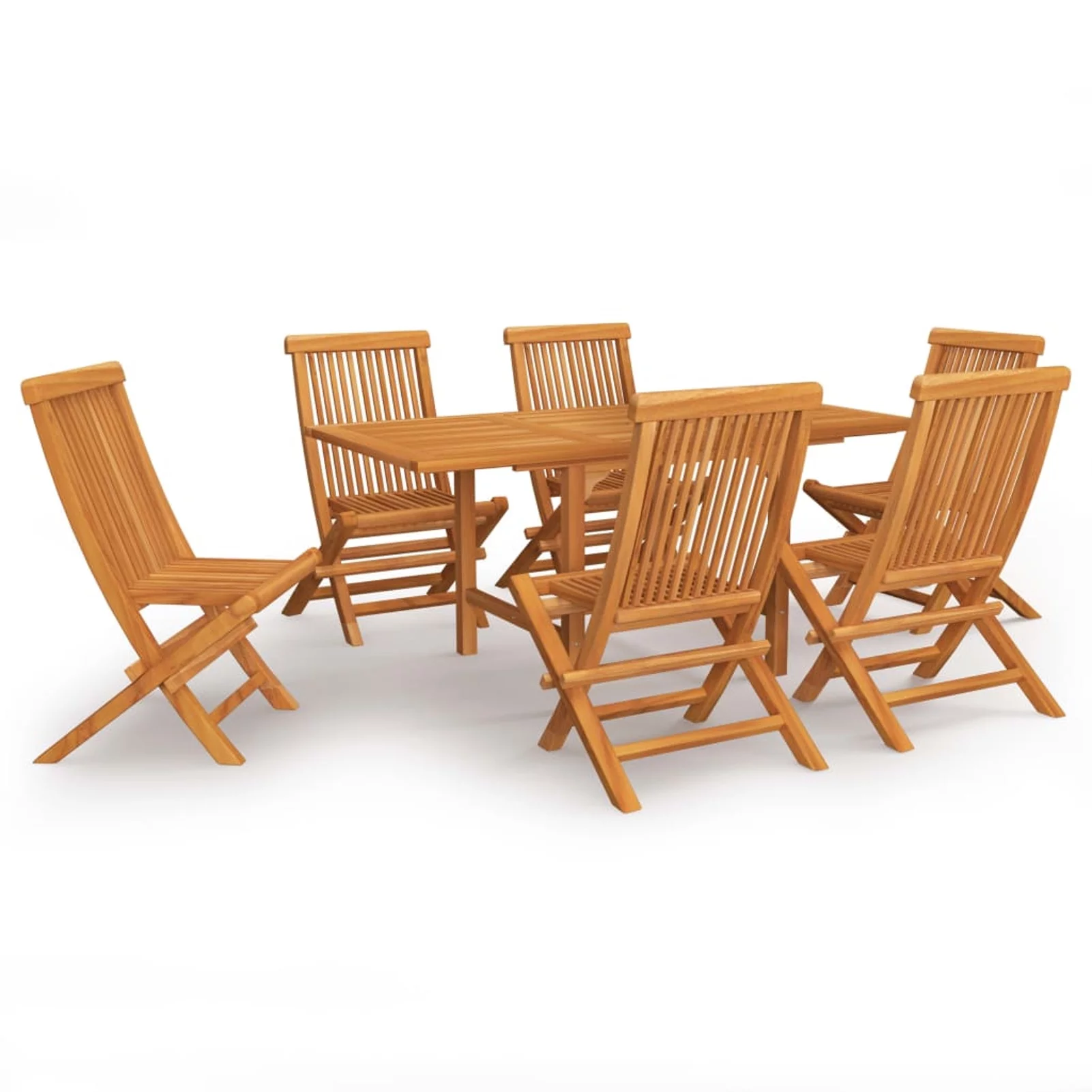 Andoer parcel,Furniture Set 7 PieceSet Table And Chairs Set Patio SetTeak Wood 1227435a Barash With Umbrella And Wood - 3059594 Dinette Table Chair Umbrella And 6 Jiaocha Lawn