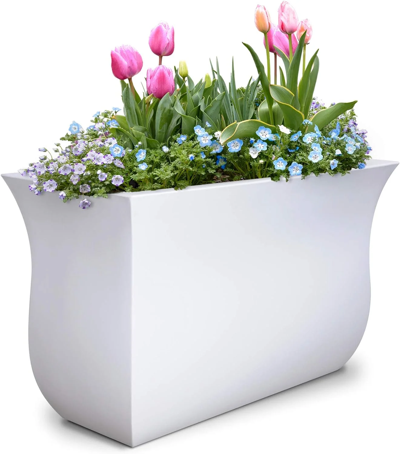 Valencia 36In X 16In Rectangle Planter - White - 36In X 16In X 22In - With Removable Plug, Polyethylene (5875-W)