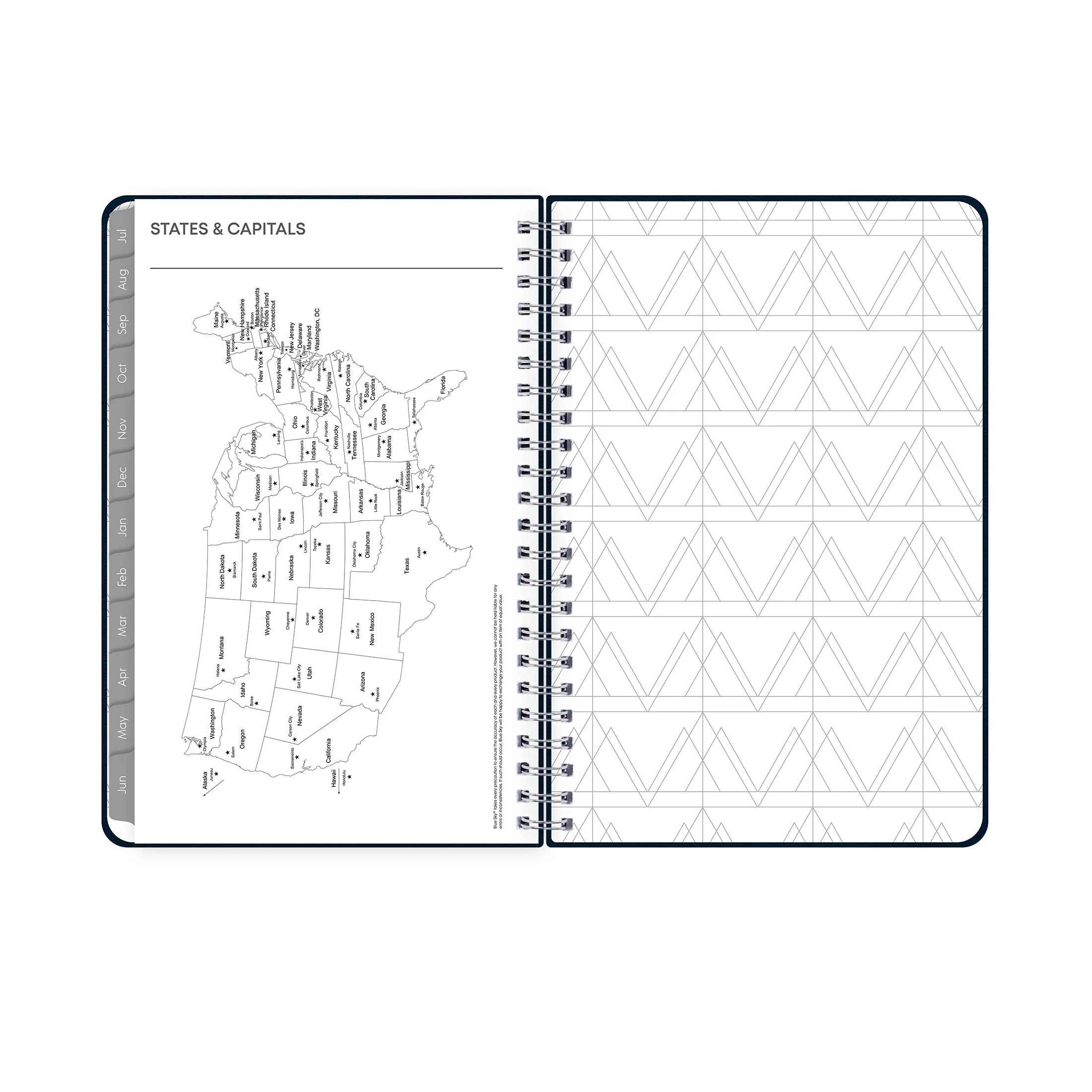 2024-25 Weekly Monthly Planner, 5x8, by Blue Sky, Navy