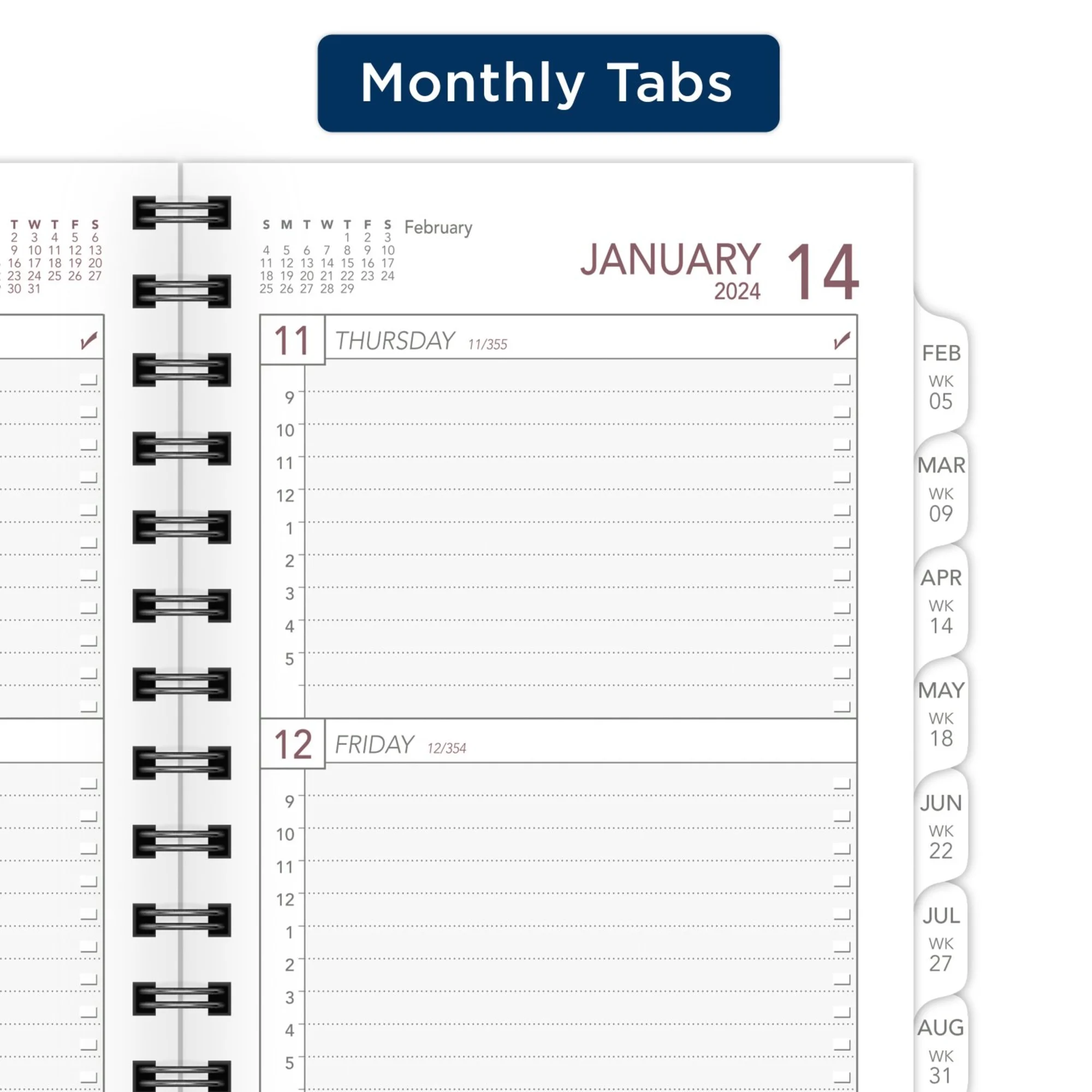 AT-A-GLANCE 2024 Weekly Planner Refill Wirebound Pocket 3 14 x 6 12 - Refillable