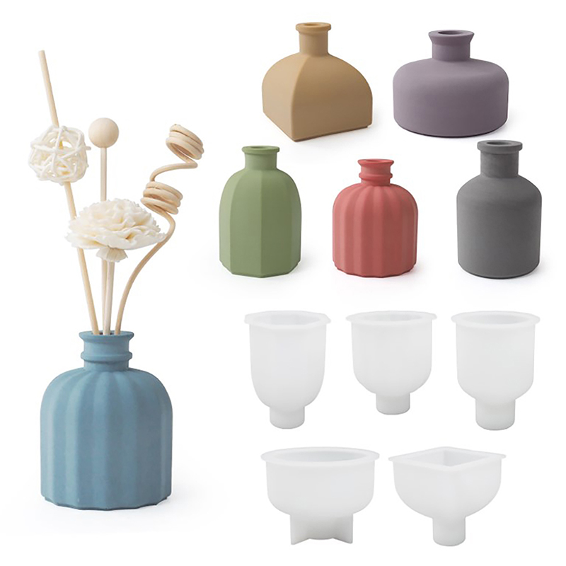 Creative Vase Silicone Mold DIY Flower Pot Craft Ornaments Making Concrete Plaster Epoxy Resin Casting Mold Gardening Decoration