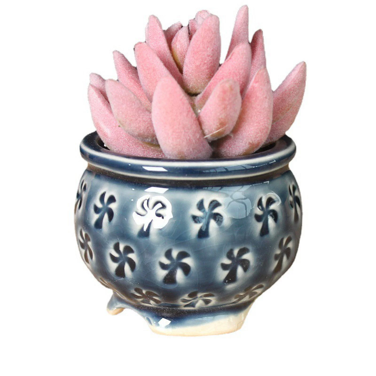 LivNxt Ceramic Succulent Planter with Crackle Glaze - Thumb Pot, Creative Handcrafted Pot