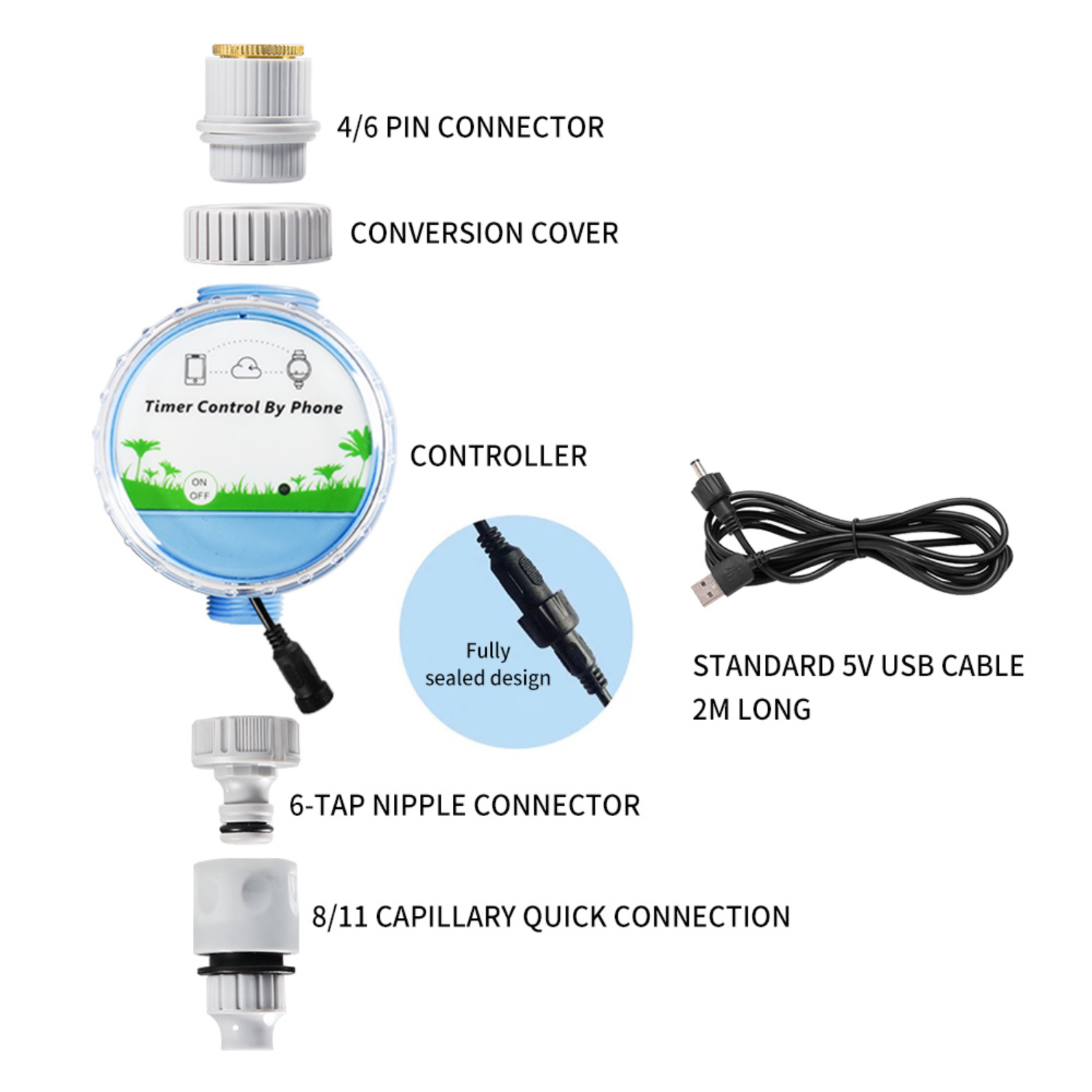 Irrigation Bluetooth WiFi  Flower Watering Controller Timing Watering Artifact Automatic Smartphone Remote Timer
