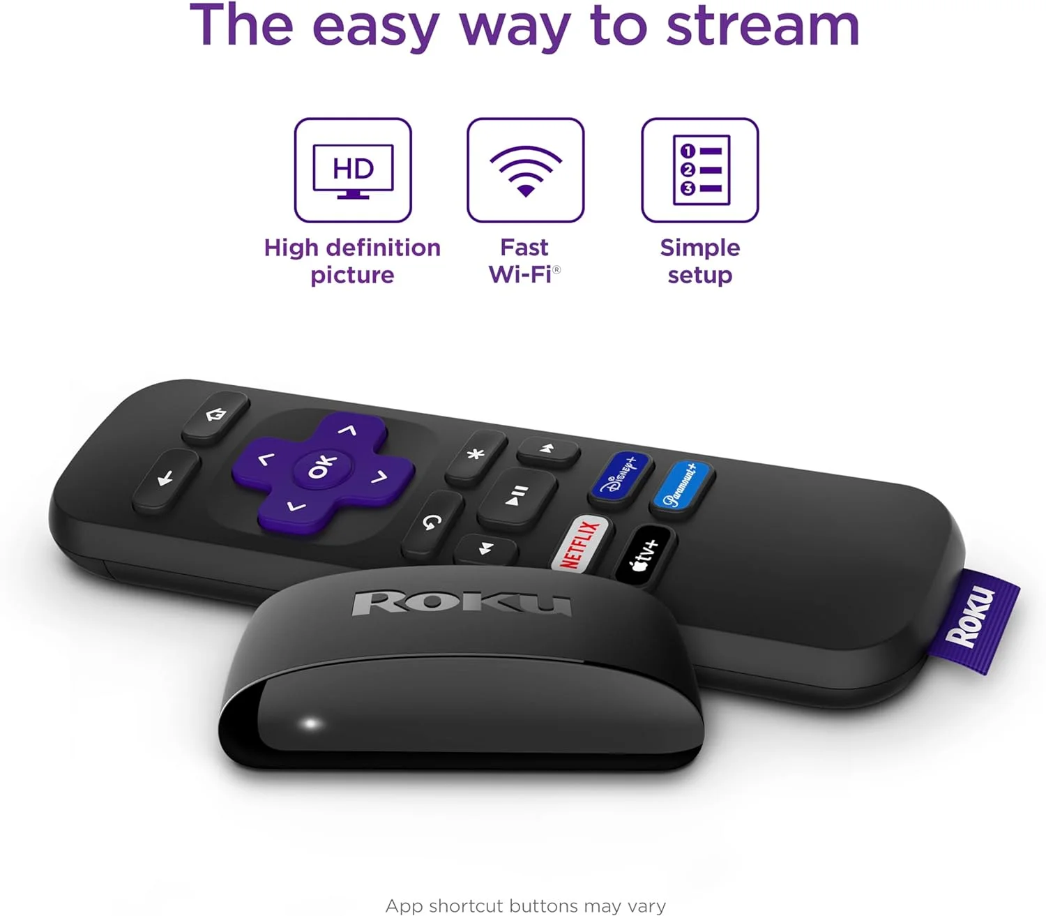 Roku Express (New) | HD Roku Streaming Device with Simple Remote (no TV controls), Free & Live TV