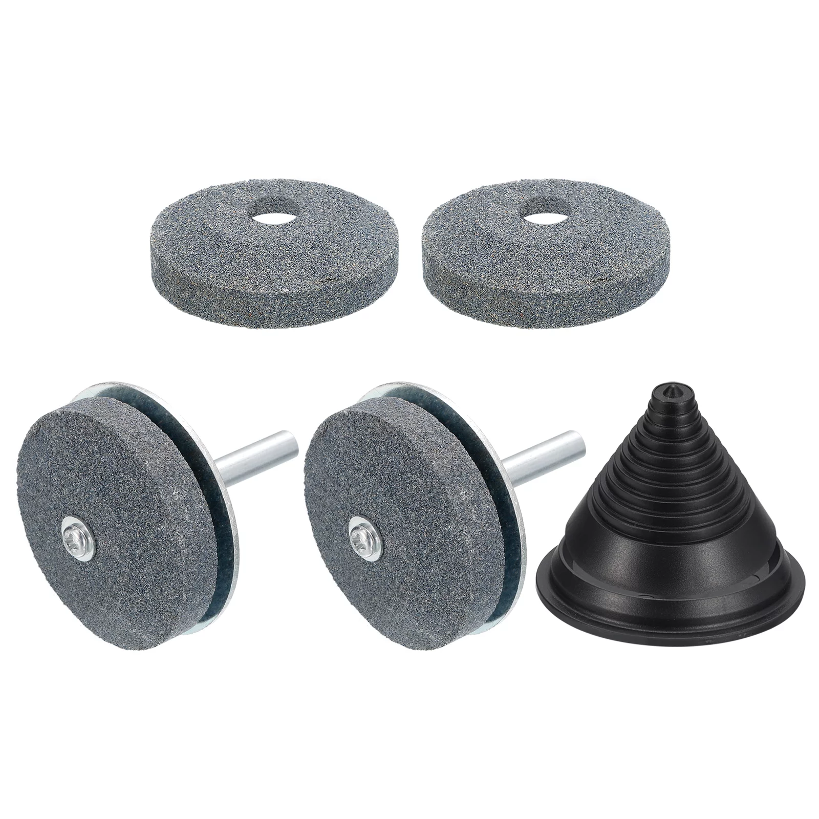 Uxcell Lawn Mower Blade Sharpener Kit Lawnmower Sharpen Kit for Power Drill, Silver