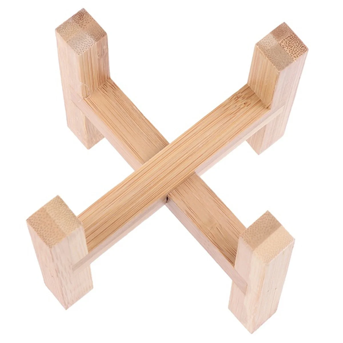 COUTEXYI Wooden Plant Stand Retro Four Corners Adjustable Flower Pot Holder