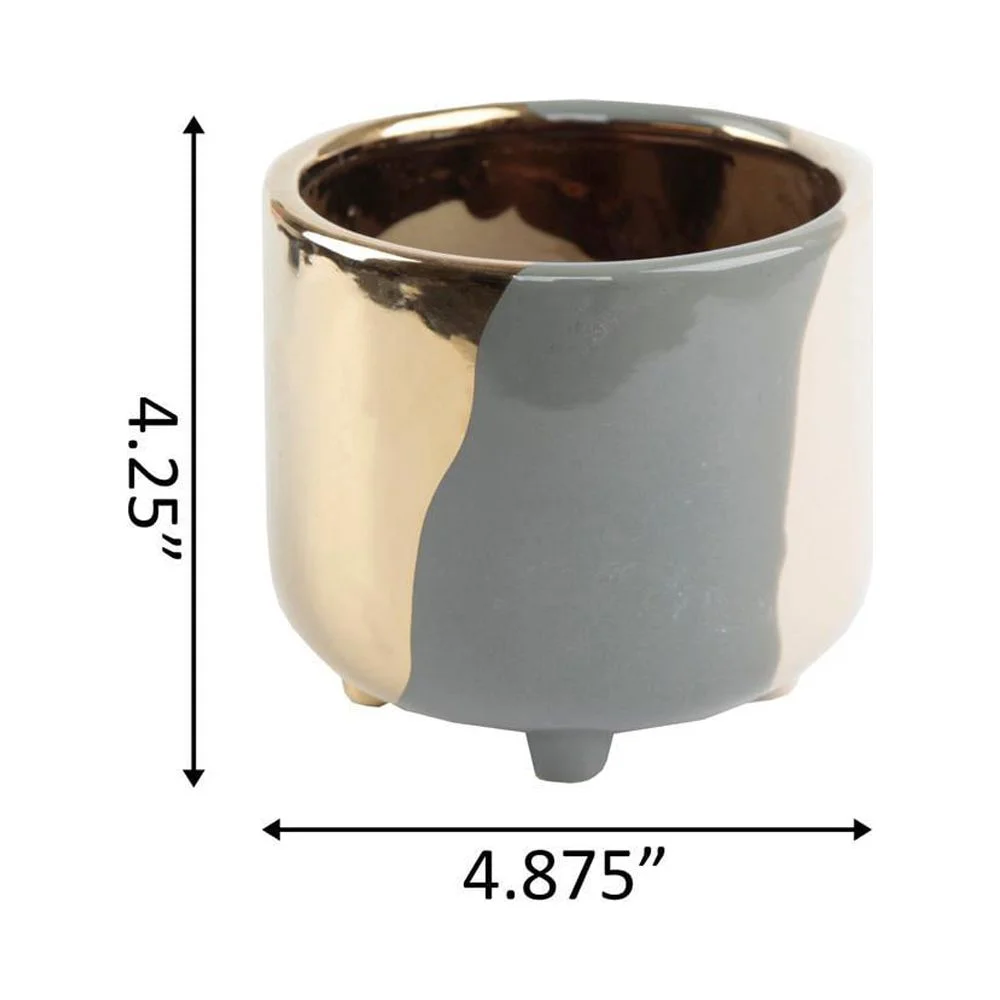 Flora Bunda CT556E-GY 4.8' 3-TONE FOOTED CERAMIC PLANTER
