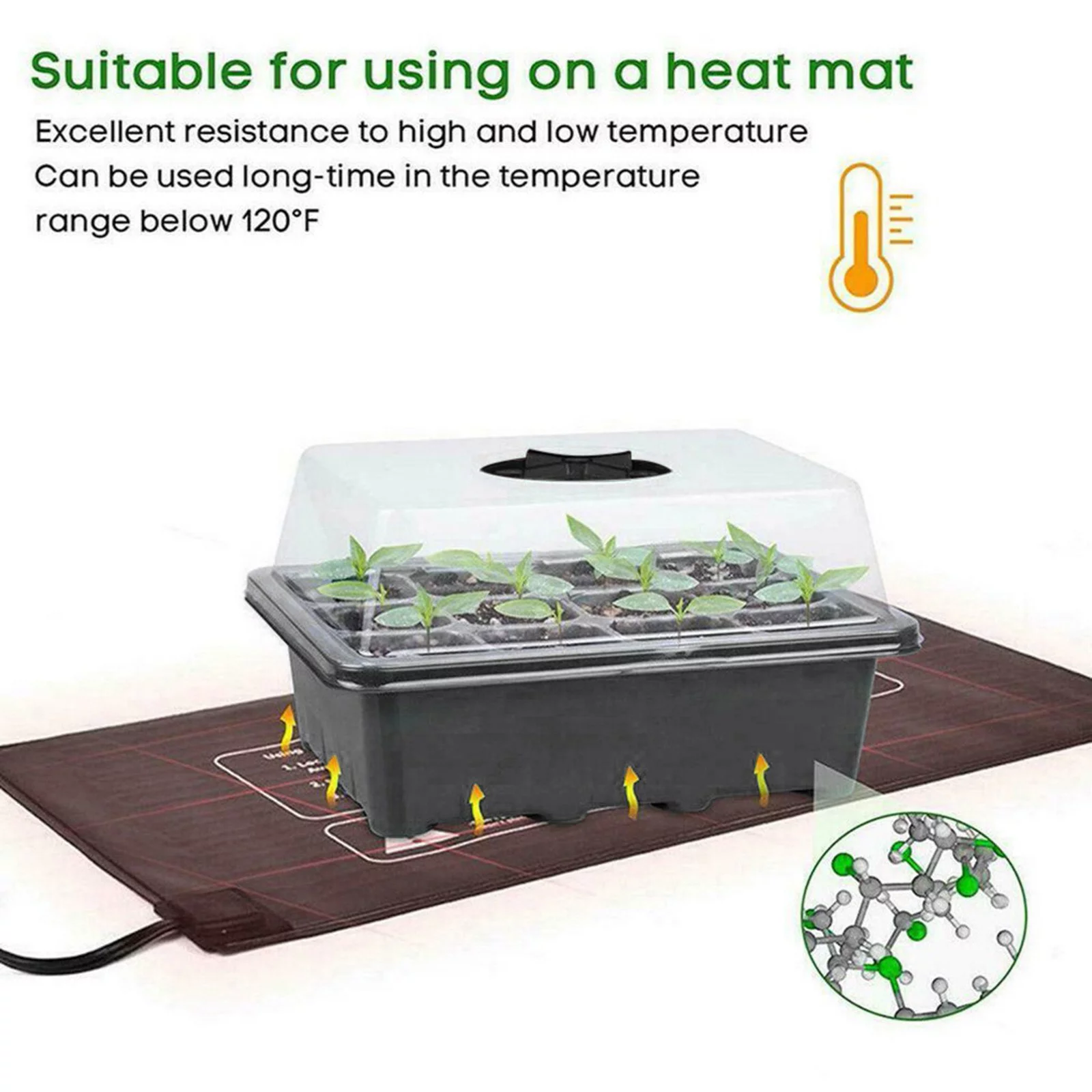 12 Hole Grows Box Nursery Seedling Starter Garden Yard Tray Hot Start Trays Germination Dome Winter Grass No Mess Birdseed Watering Tray Squirrel Food Wild Squirrel Food Garden in *12PCS