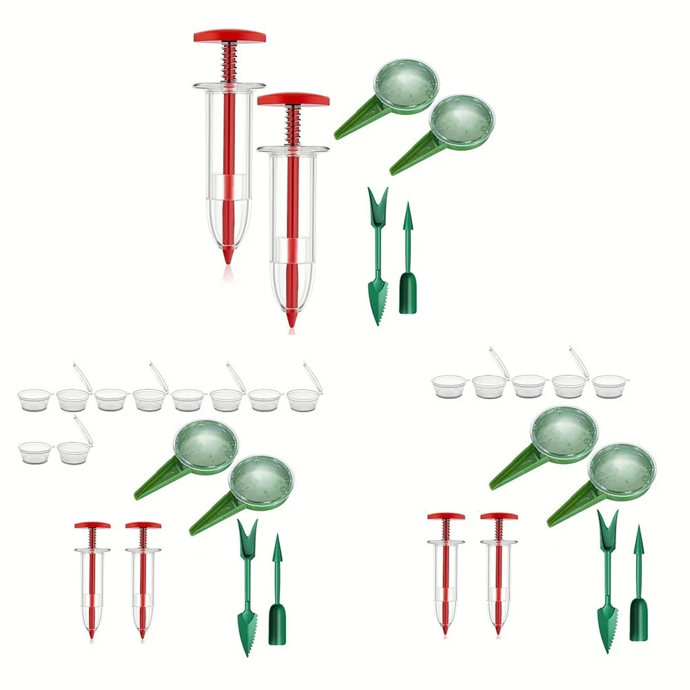Mini Spreader Garden Tool kit Handheld Sowing Dispenser Manual Dibber Widger Set