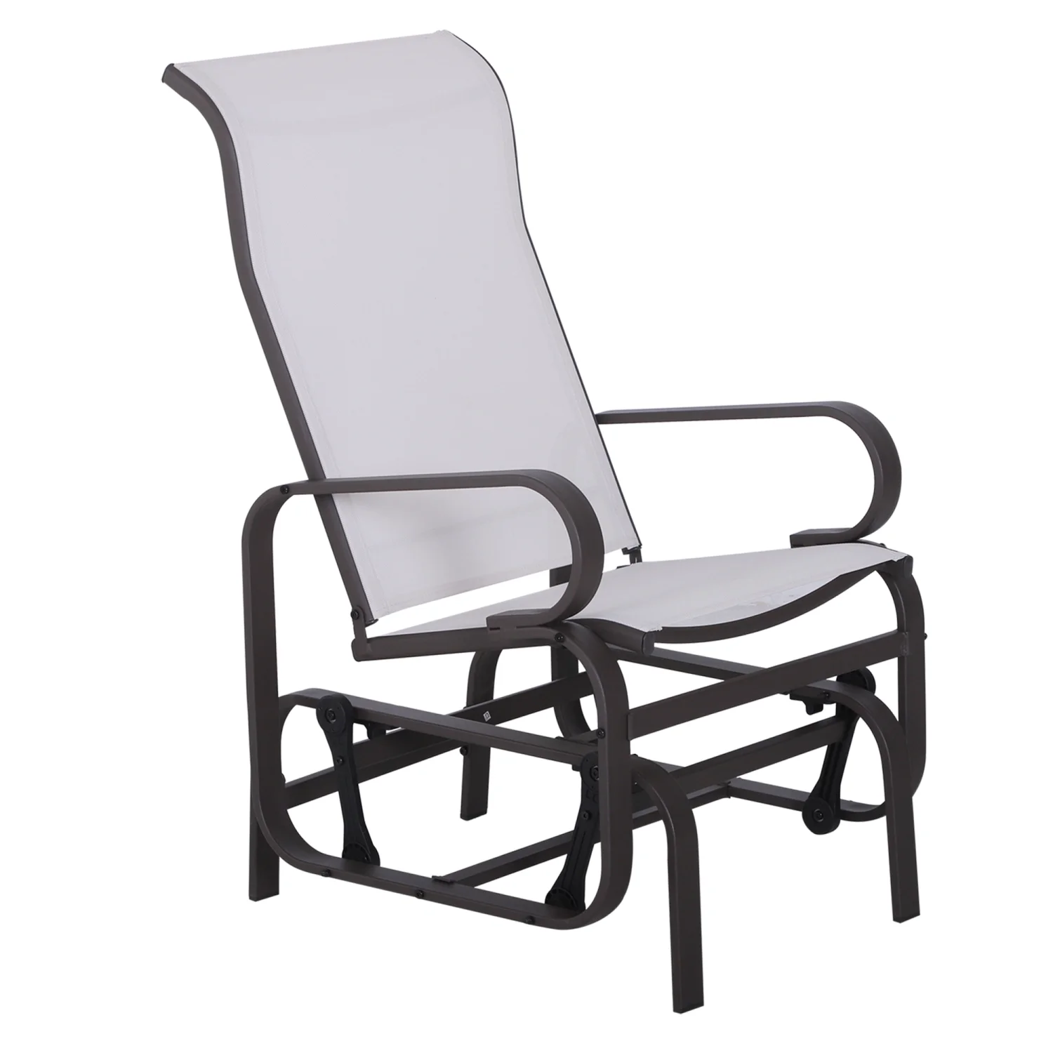 SJIOPL Outdoor Glider Chair  Gliders for Outside Patio with Smooth Rocking Mechanism and Lightweight Construction for Backyard  Beige