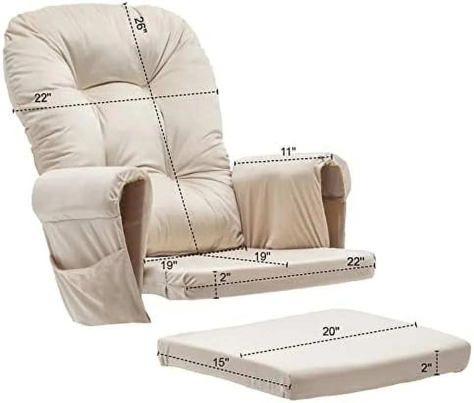 GFVCNIO Glider Rocker Replacement Cushions with  Velvet Washable Non Slip for Glider Rocking Chair  5PCS  Pink